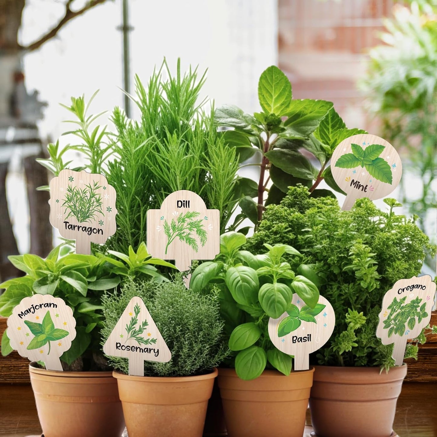 Plant Label Signs- 15PACK Herb Garden Markers, Plant Labels for Outdoor Garden Waterproof, Plant Tags with Names, Indoor Patio Tags for Succulent Flowers Greenery Seedling