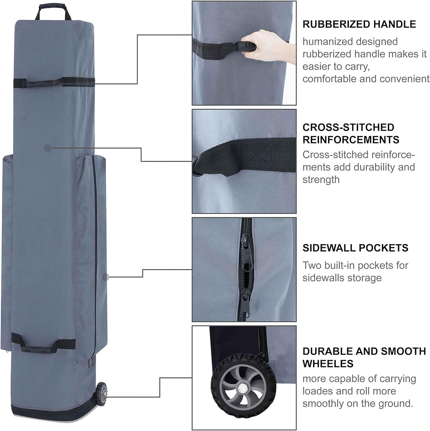 pop up Canopy Tent 10x15, Eazy up Outdoor Patio Canopy Tent with sidewalls, Heavy Duty Commercial Instant Canopy Tent with Sand Bags for Deck, Party, Camping， Backyard, Playground, Black