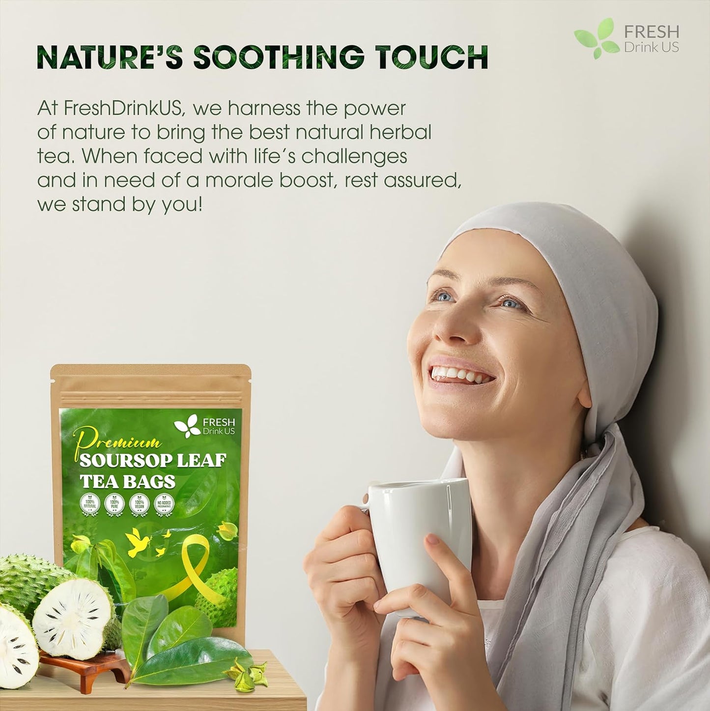 40 Premium Soursop Graviola Leaf Tea Bags, 100% Natural and Pure from Soursop Leaves, Handmade, Made With Natural Materials-Corn Fiber Tea Bag, Sugar/Caffeine/Gluten Free, Hoja Guanabana Tea