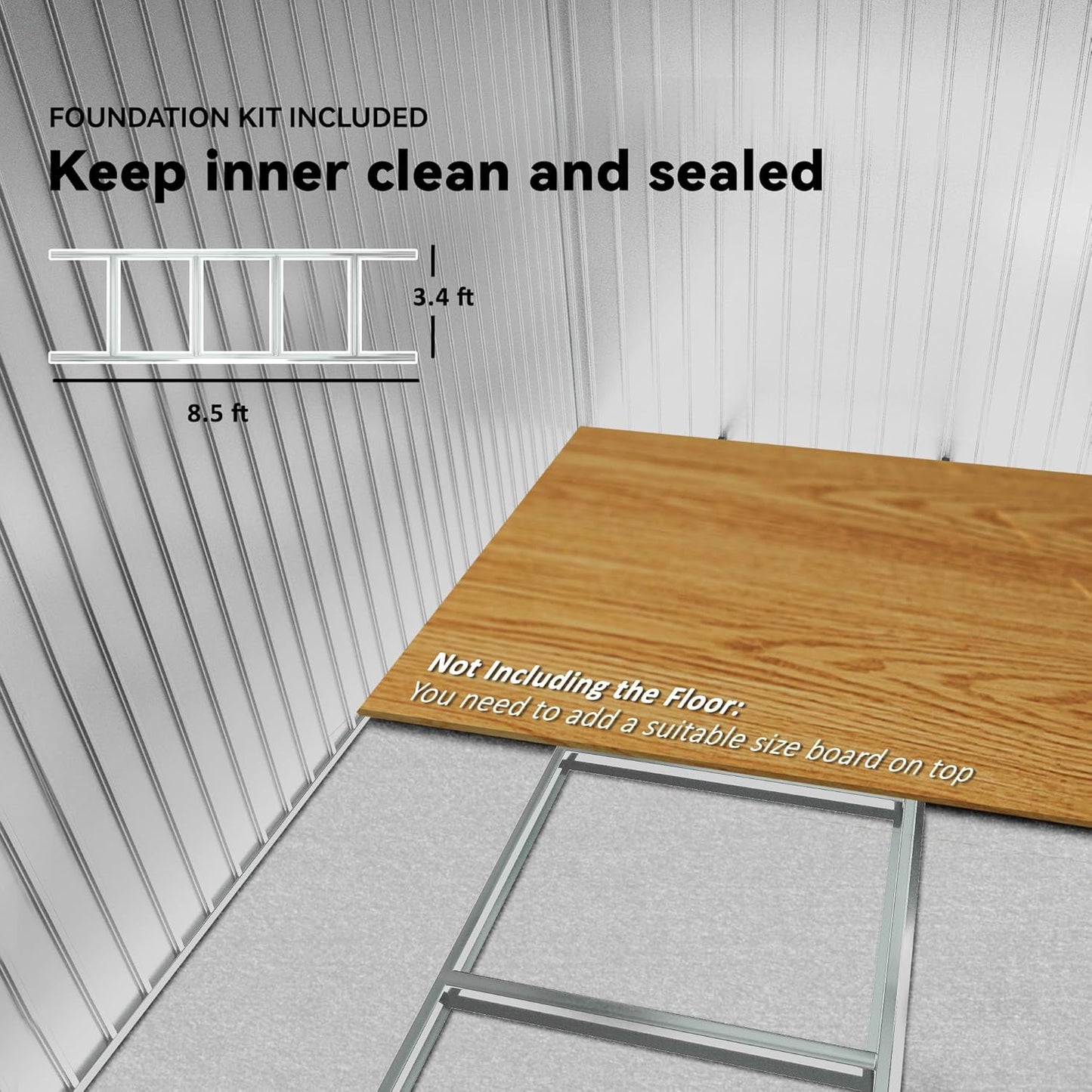 Outsunny 9' x 6' Outdoor Storage Shed, Garden Tool Metal Shed with Foundation Kit, Double Lockable Door, Air Vents and Sloping Roof, for Backyard, Patio, Lawn, Silver