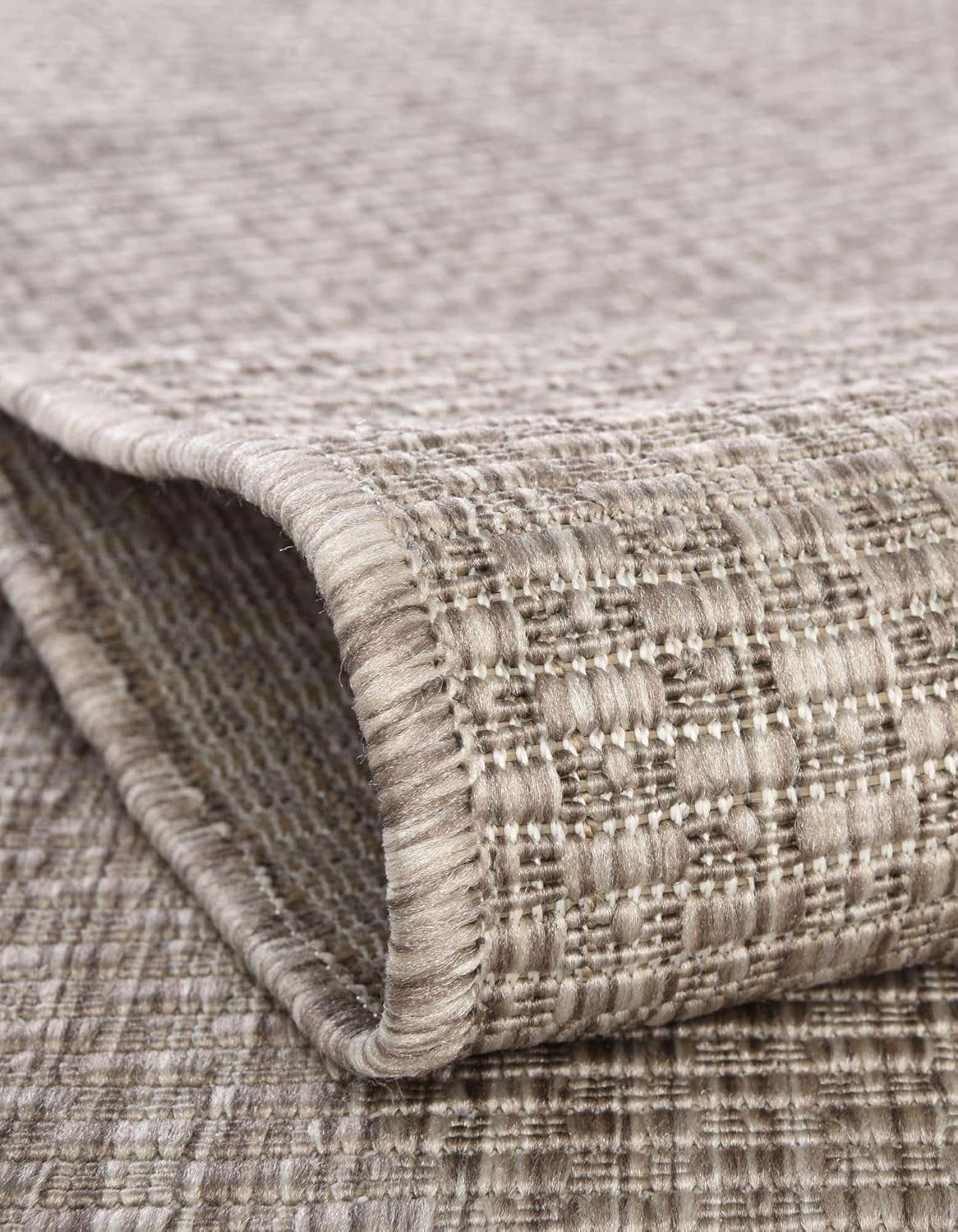 Unique Loom Outdoor Solid Collection Area Rug (6' 1" Round Beige/Ivory)