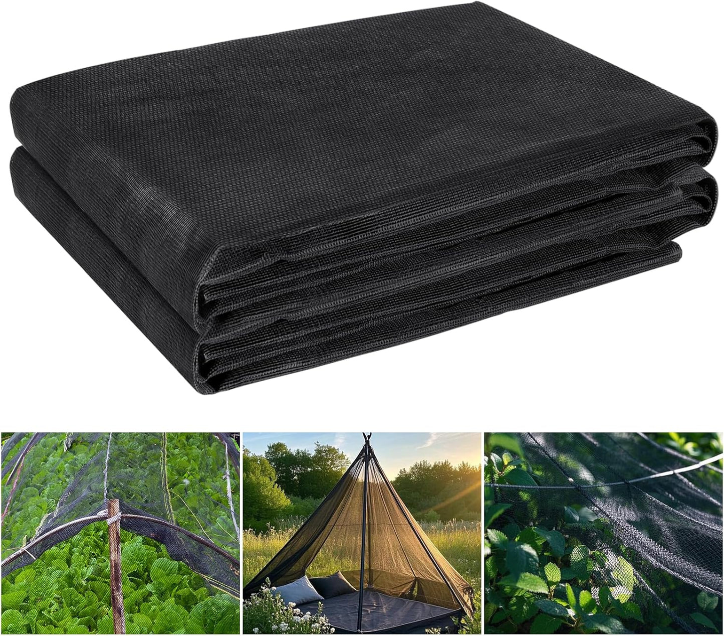 9.8 x 32.8ft Thicker Garden Mesh Netting,Ultra Fine Plant Row Covers,PPT Nano Mosquito Netting Screen Bird Barrier Net for Outdoor Vegetable Plants Fruits Flowers,Patios Balconies,33% Shading Rate