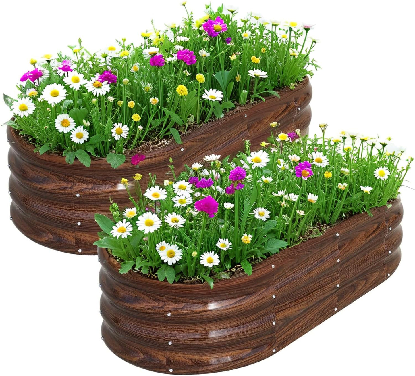 Raised Garden Bed, Raised Beds for Gardening Outdoor for Vegetables and Flowers Ground Planter Box, Galvanized Metal Planter Grow Garden Box，4x2x1ft