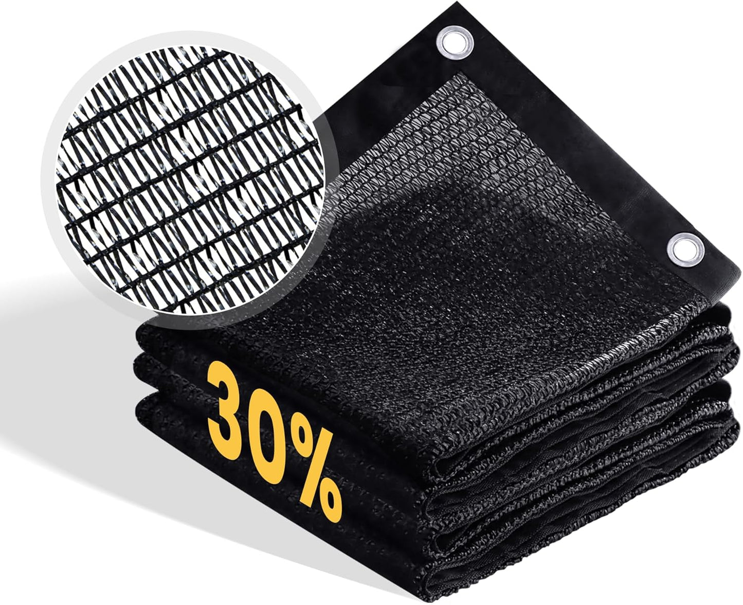 VICLLAX 30% Shade Cloth, 13x15FT Durable Black Mesh Trap with Every 3 FT Grommet, Sun Shade Fabric Netting for for Plants Cover, Greenhouse, Chicken Coop, Barn Kennel, Garden Patio