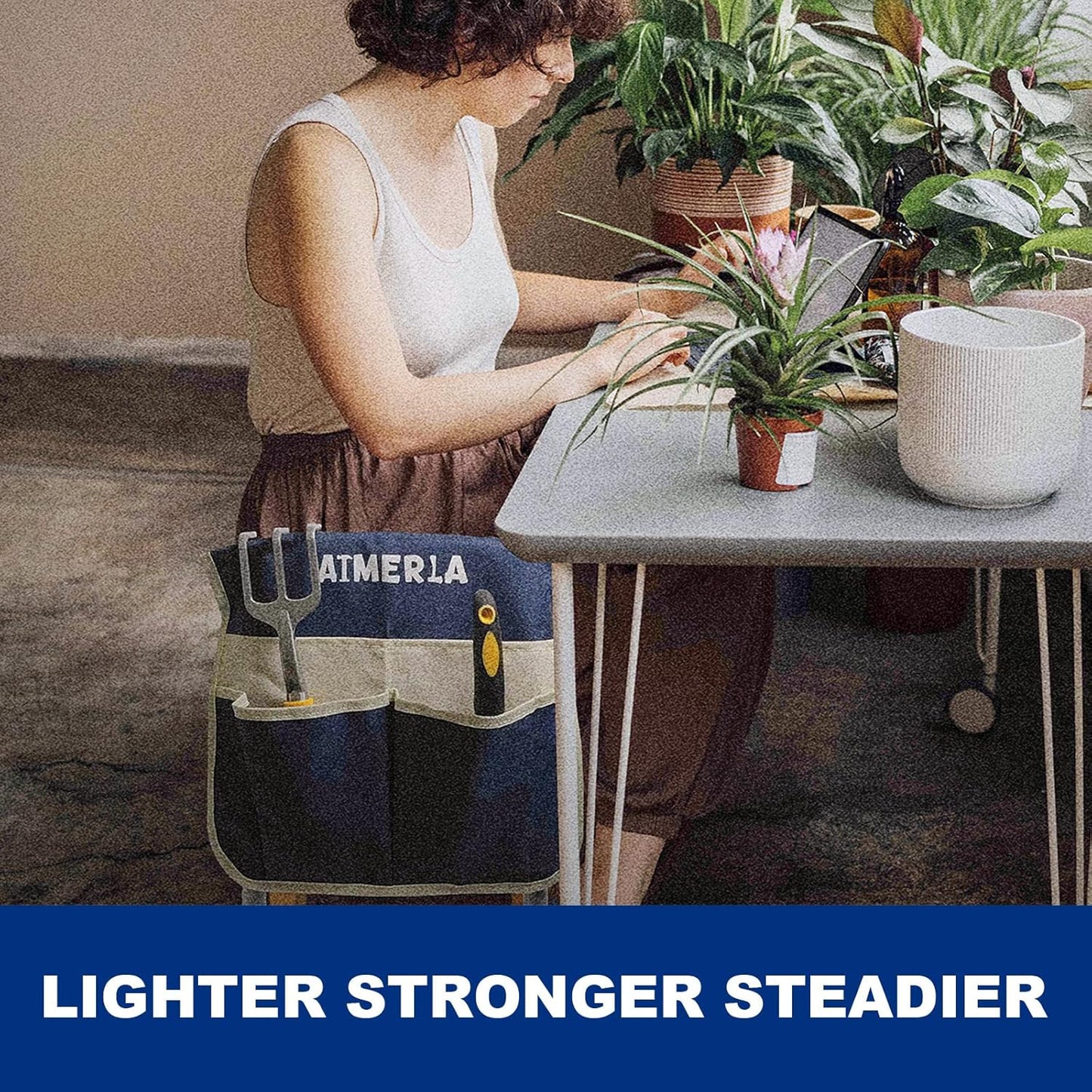 Foldable Garden Kneeler Seat Heavy Duty [Upgraded Widened Thick Kneeling Pad] Garden Stool with Large Garden Tool Bags with Pockets - Portable Garden Bench Gardening Gifts for Parents