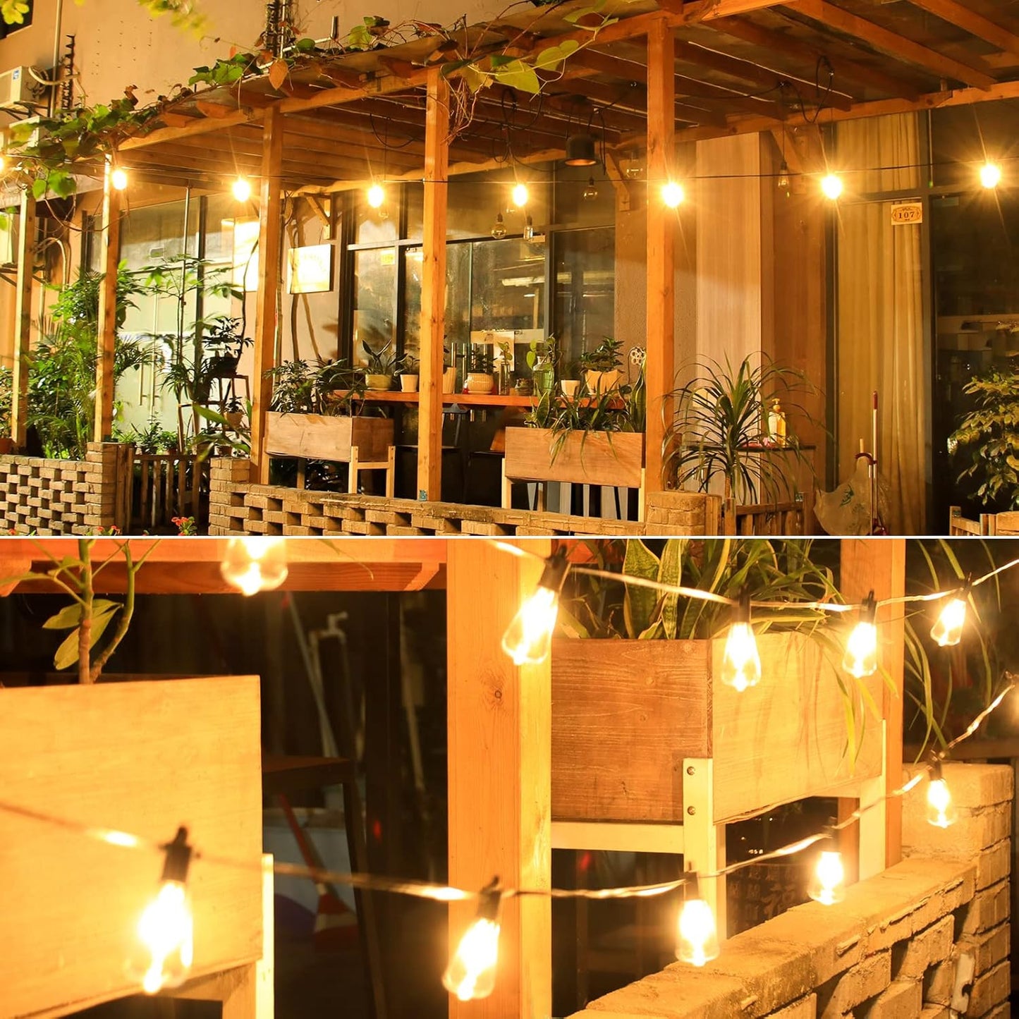 Outdoor Patio String Lights, 240FT LED with 120+4 ST38 Vintage Edison Bulbs, Waterproof Connectable Hanging Lights for Outside Backyard Bistro Porch (120FTx2)