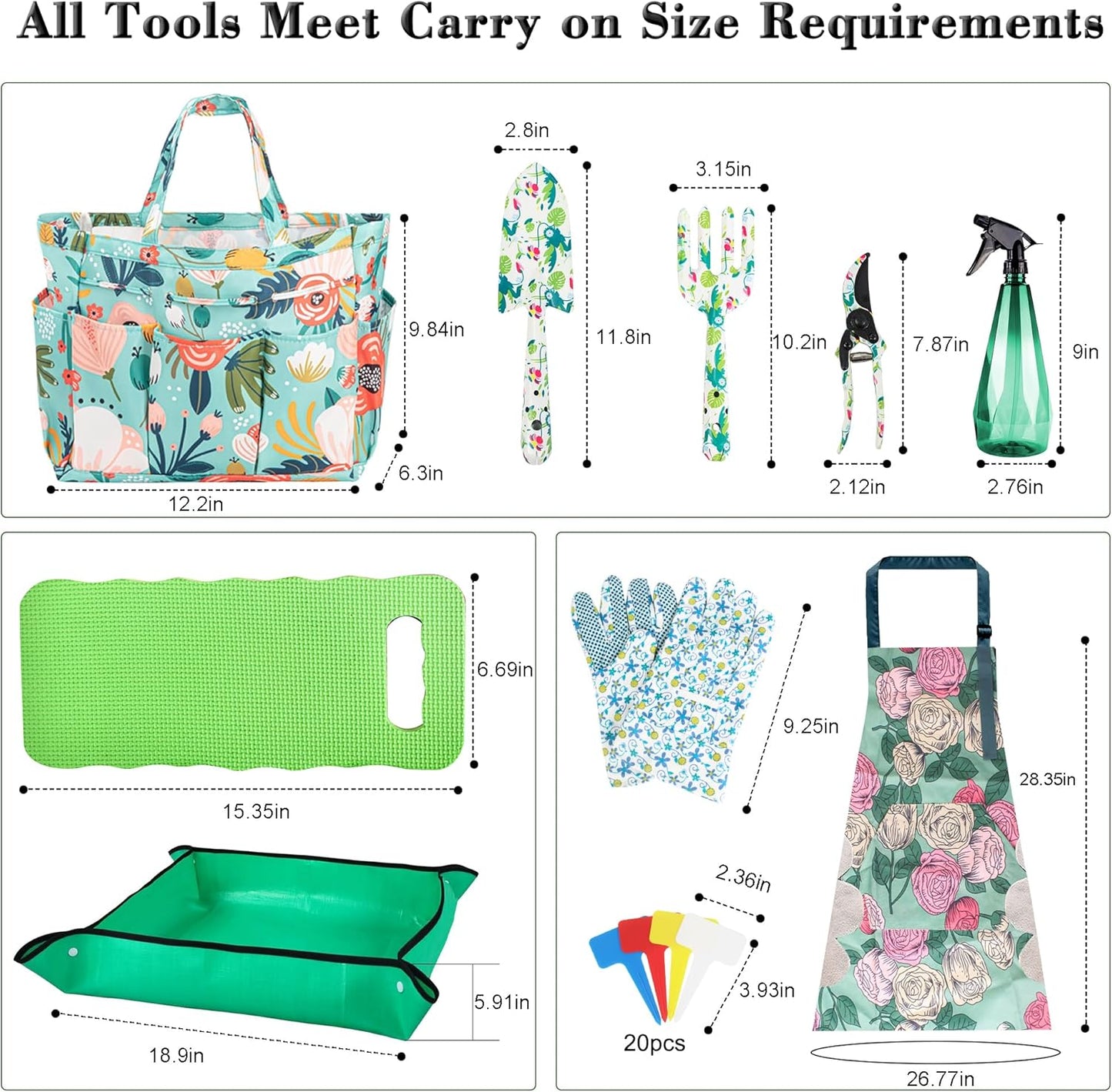 Garden Tool Set 10 Pcs, Heavy Duty Gardening Hand Tools with Garden Tool Bag, Mom Gifts for Mothers Day, Gardening Gifts for Women Garden Lover, Birthday Christmas Thanksgiving for Mom Grandma