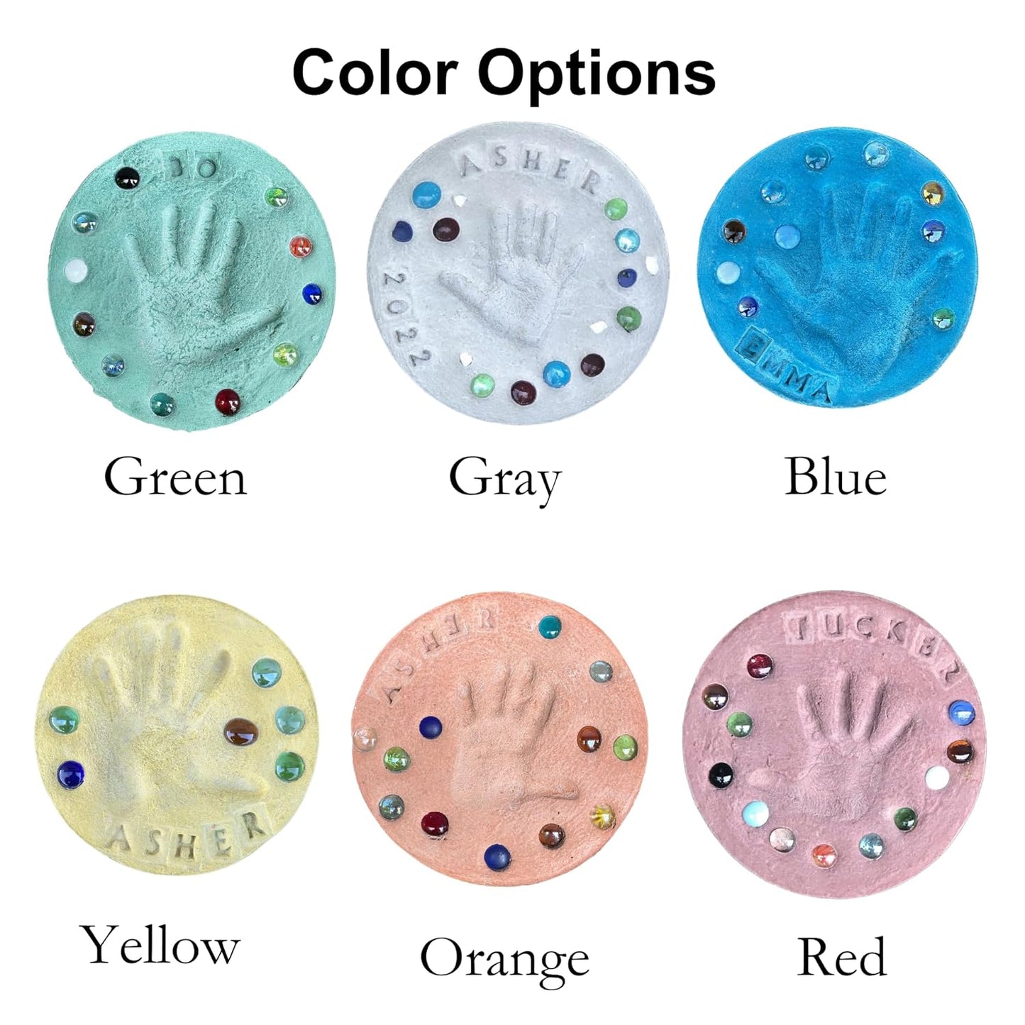 DIY Stepping Stone Kit with Color Pigment, Handprint Stepping Stone, Mother's Day Gift, Footprint Stepping Stone (10 Inch, Gray)