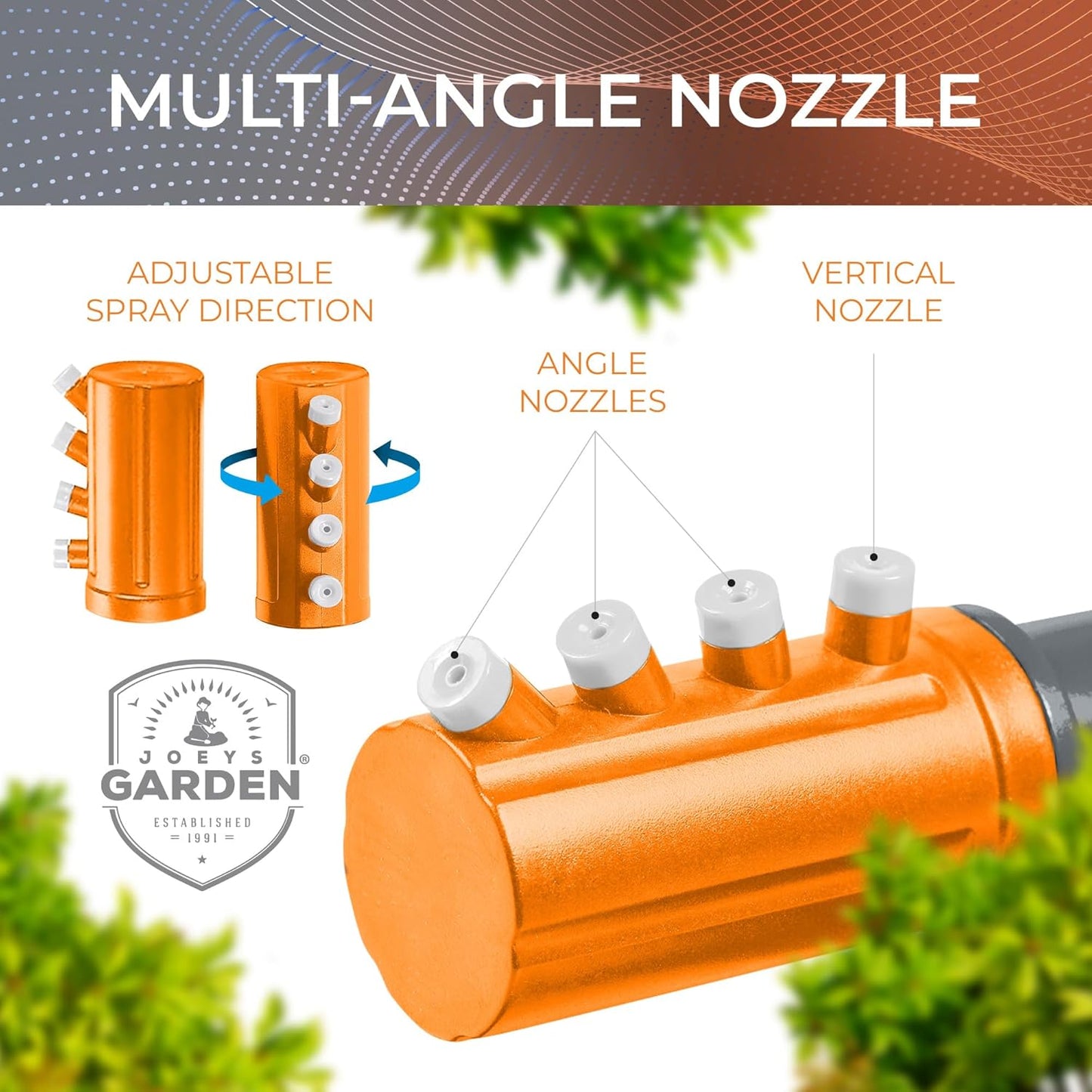 Joeys Sprinkler for Yard, Rotating Garden Sprinkler for Large Area Coverage, Lawn and Yard Sprinklers (Orange)