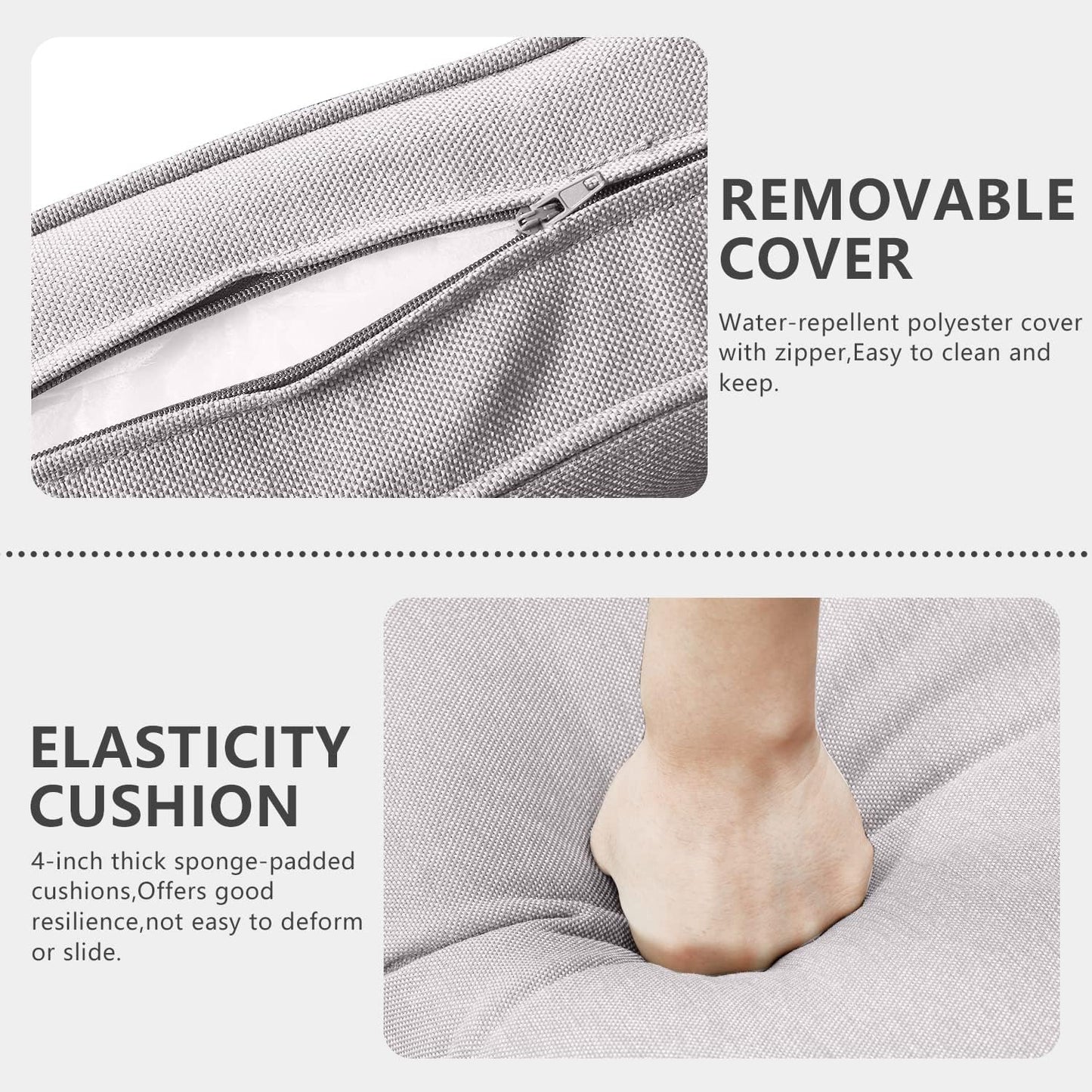 HUMMUH 5 Piece Patio Furniture Set All Weather Wicker Outdoor Sectional Sofa,High Back Patio Chairs and Ottomans for Porch,Garden,Backyard