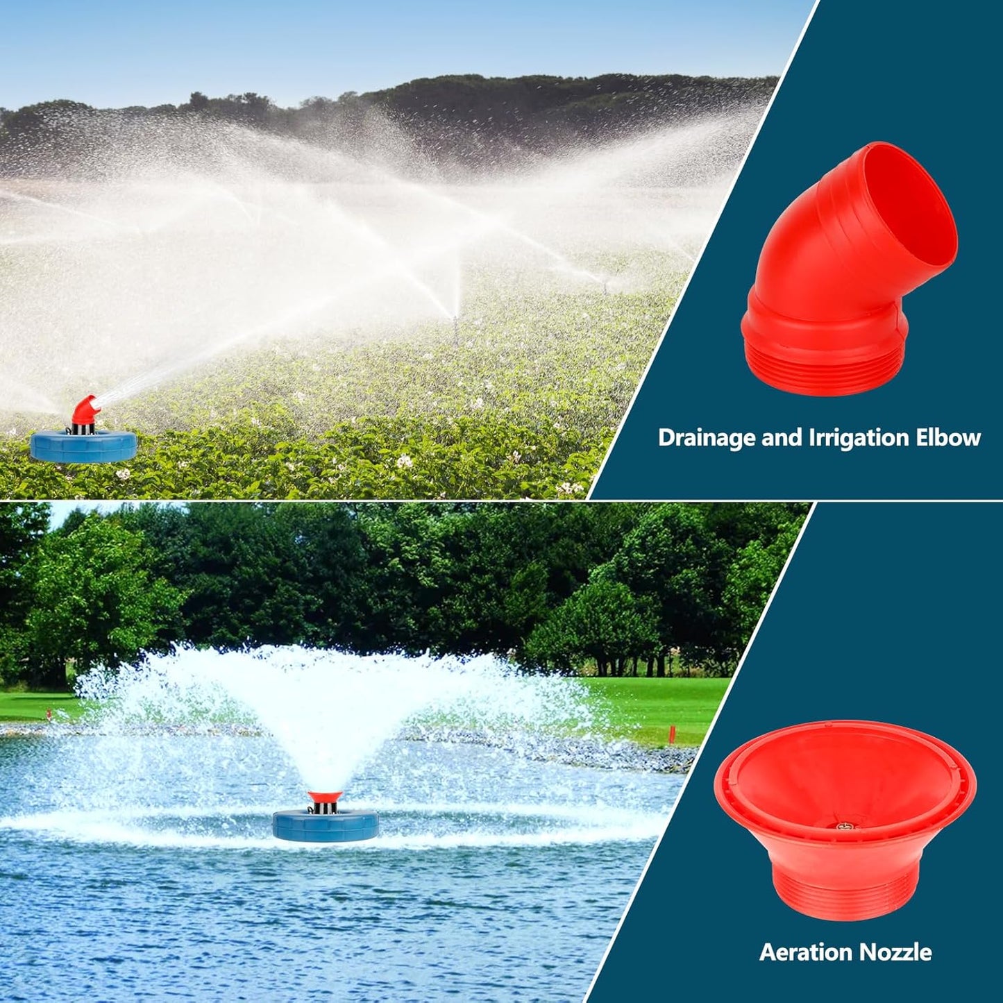 Pond Fountain Aerator 1 HP, 110V 750W -Pond Fountain 15000 GPH Floating Aerator Pump-100ft Power Cord -For Ponds and Lakes 2025 Latest model