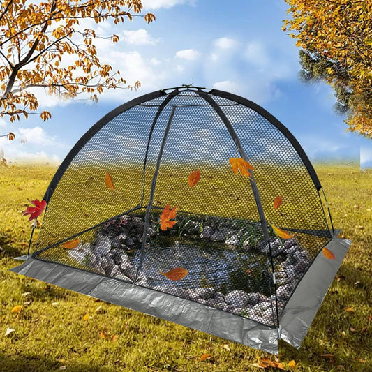 Pond Cover Dome: Protective Netting Tent for Outdoor Fish Koi Ponds Garden Leaves Vegetable Plant Care Use 5X7FT