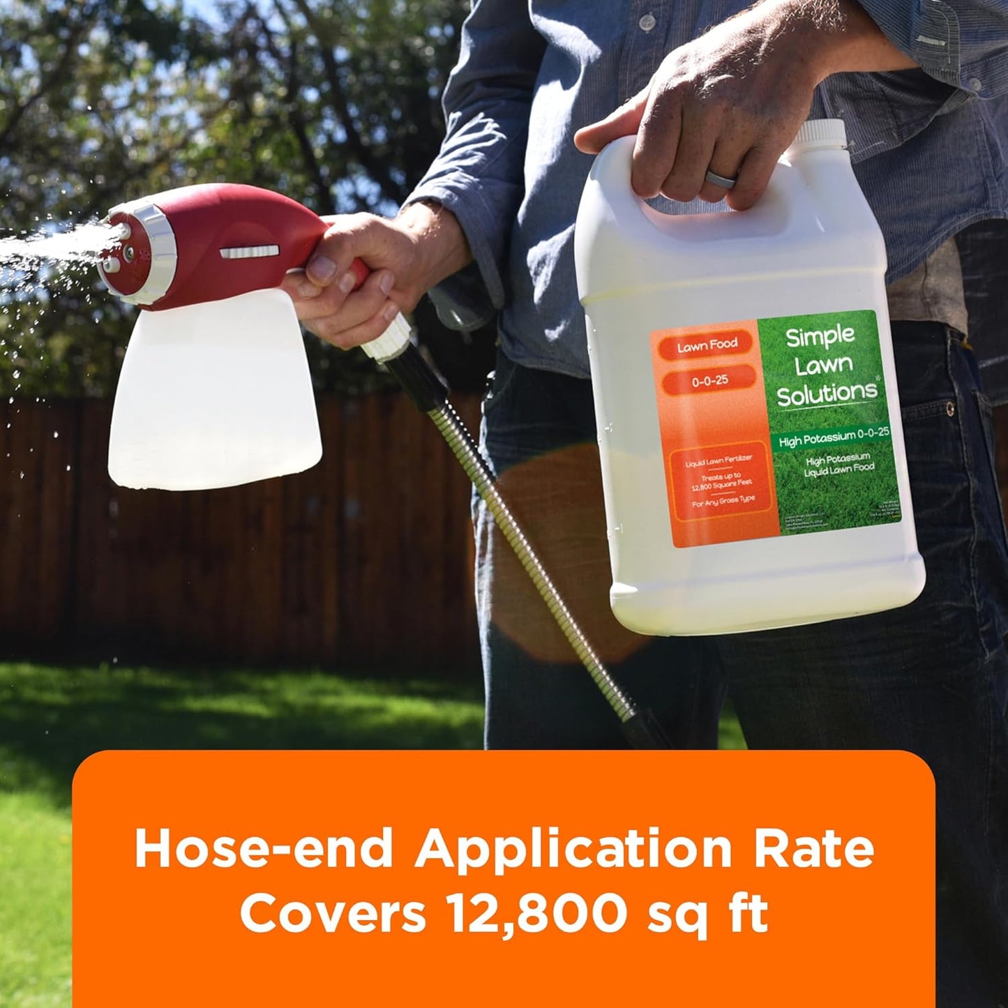 Simple Lawn Solutions - High Potassium Lawn Food Liquid Fertilizer 0-0-25 - Concentrated Spray - Turf Grass Vigor and Plant Hardiness - Summer and Fall - Any Grass Type (1 Gallon)