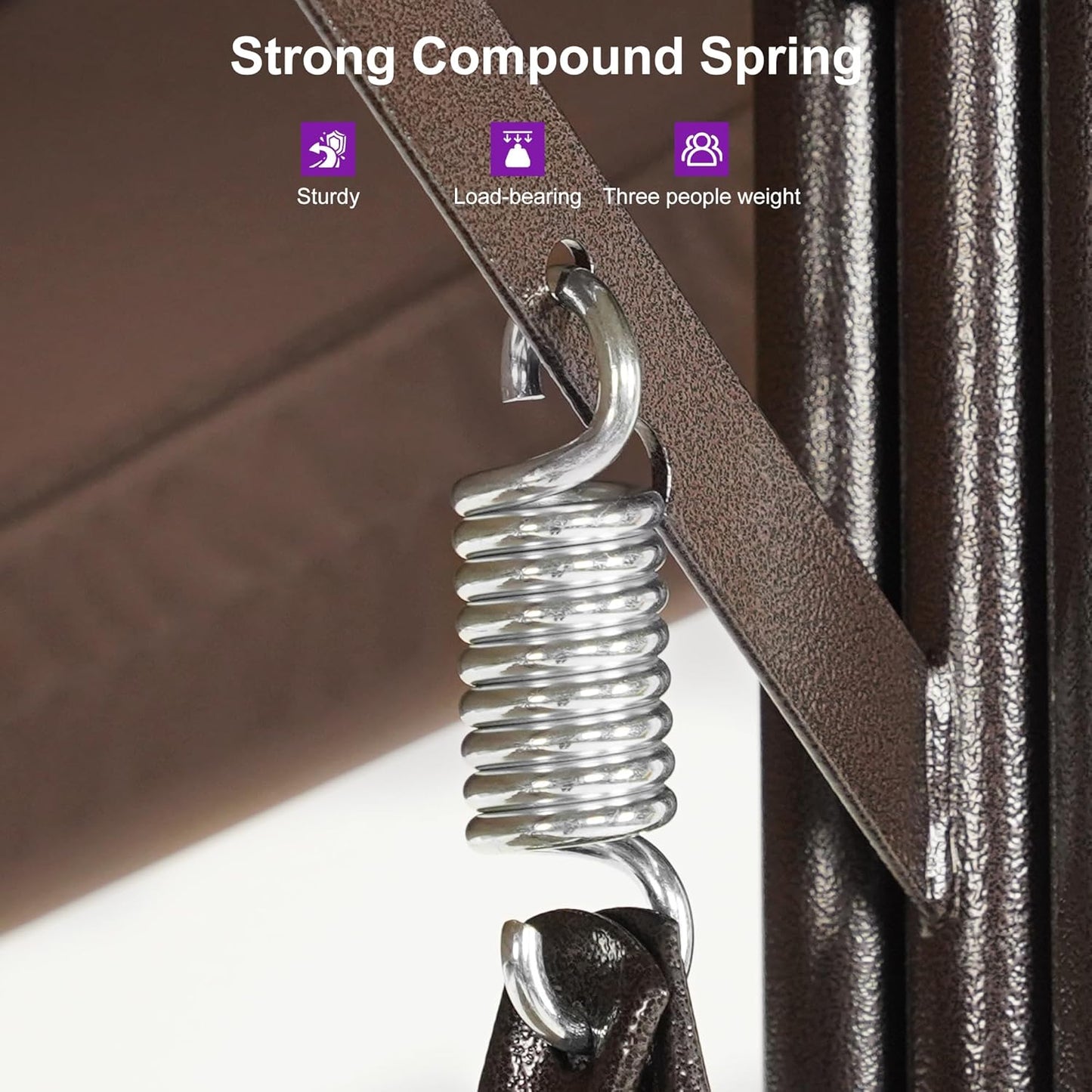 PURPLE LEAF 2-Seat Deluxe Outdoor Patio Porch Swing with Weather Resistant Steel Frame, Adjustable Tilt Canopy, Cushions and Pillow Included, Beige