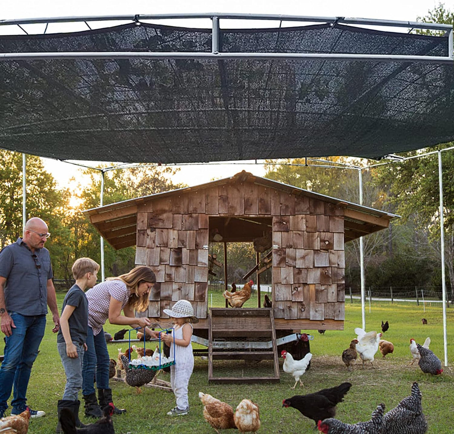 Shade Cloth - 70-90% Sunblock Net for Garden Patio,Shade Sails for Plants Greenhouse Outdoor Pergola Lawn Swimming Pool Sun Shade Cloths for Kennel Chicken Coop Easier to Hang Shade Net Cover