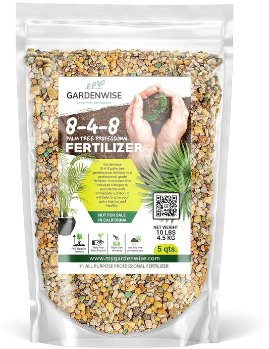 8-4-8 Professional Palm Tree Fertilizer Plant Food; for Indoor Potted Plants and Outdoor Landscape Palm Trees; Quick-Release Nitrogen Fertilizer and Continuous Feeding (20 QUARTS)