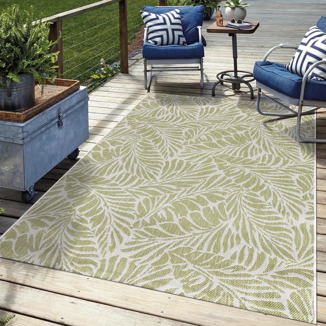 Keen Home Design Terrace Outdoor Area Rug - 12x15 Washable Indoor/Outdoor Rug for Patio, Kitchen, Balcony, Beach, Garden, Deck and Porch, Size: 12'x15'