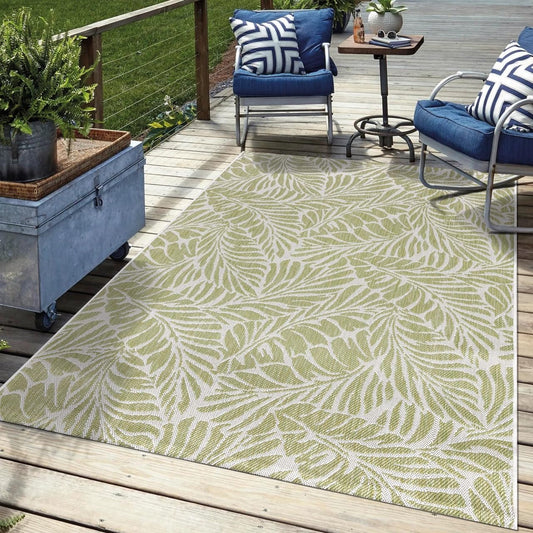 Keen Home Design Terrace Outdoor Area Rug - 5x8 Washable Indoor/Outdoor Rug for Patio, Kitchen, Balcony, Beach, Garden, Deck and Porch, Size: 5'3"x7'7"