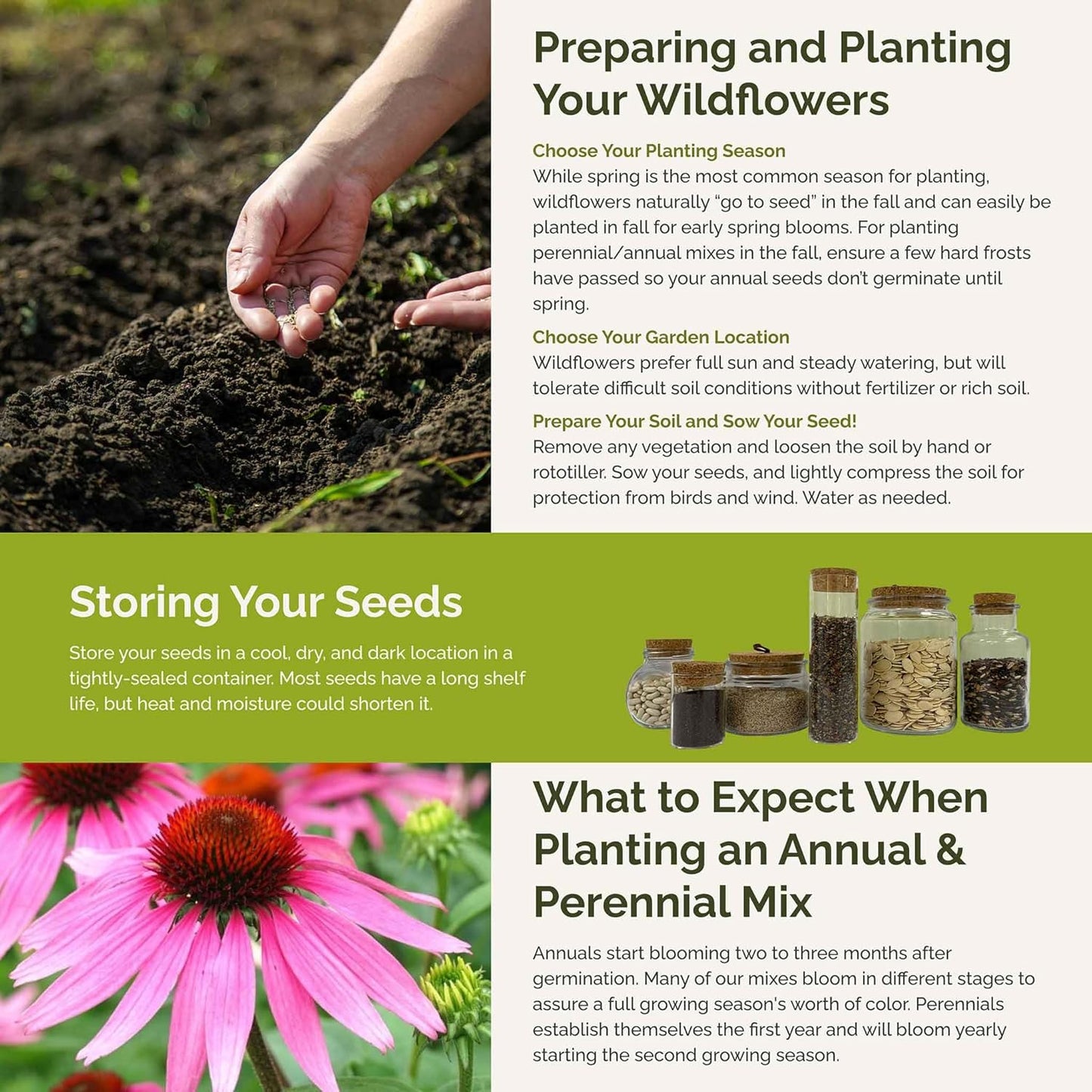 Eden Brothers Heirloom Flower Mixed Seeds for Planting, 5 lb, 2,400,000+ Seeds with Zinnia, Toadflax, Evening Primrose | Attracts Pollinators, Plant in Spring or Fall, Zones 3, 4, 5, 6, 7, 8, 9, 10