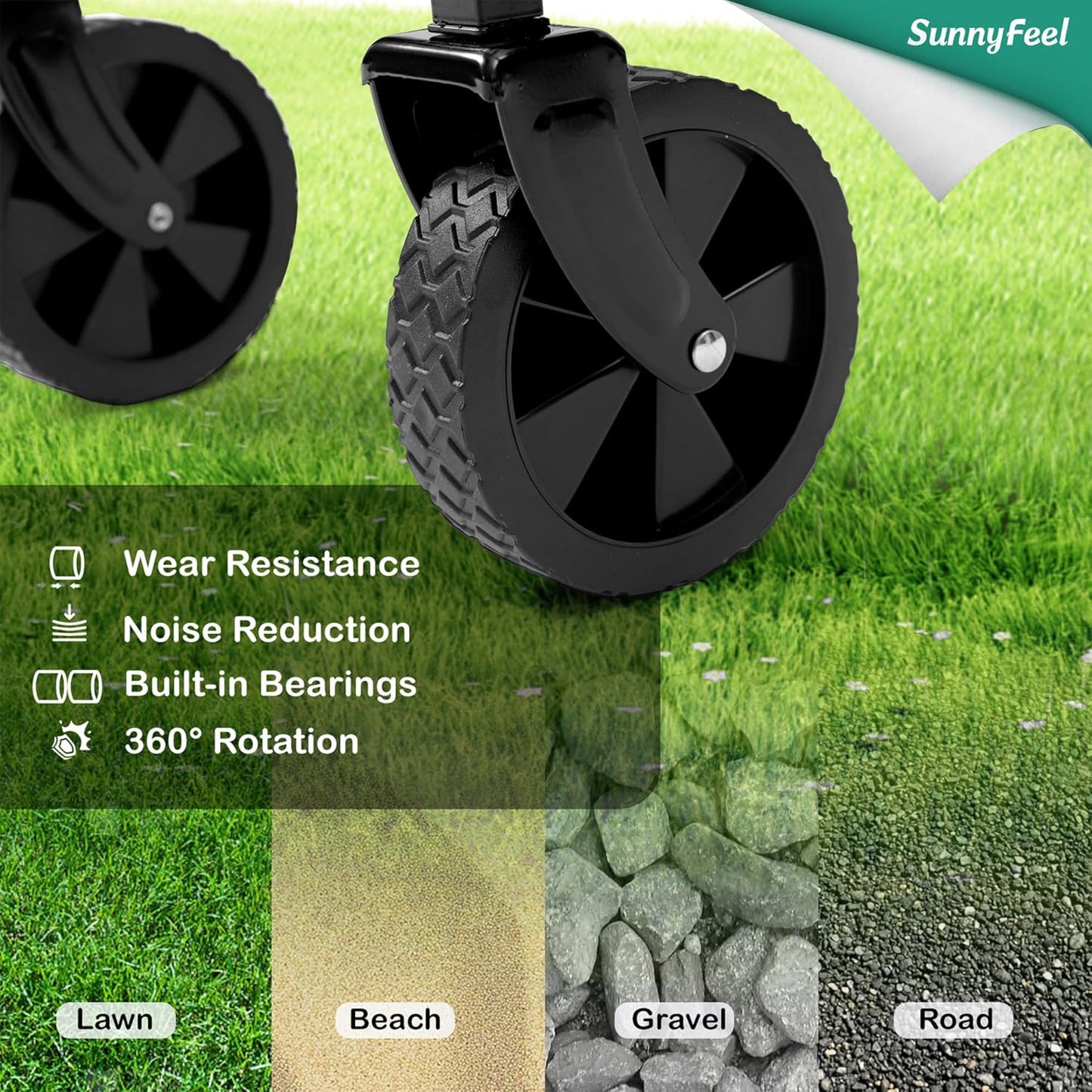 SUNNYFEEL 330lbs Wagons Carts Foldable,Heavy Duty Collapsible Folding Wagon Carts with Wheels,Lightweight Fold Up Wagon Cart for Outdoor Camping Shopping Sports Beach Garden Grocery