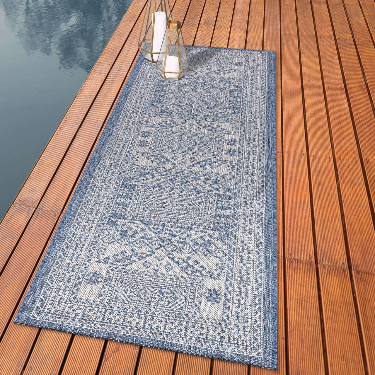 Keen Home Design Terrace Outdoor Runner Rug - 2x8 Washable Indoor/Outdoor Rug for Patio, Kitchen, Balcony, Beach, Garden, Deck and Porch, Size: 2'2"x7'7"