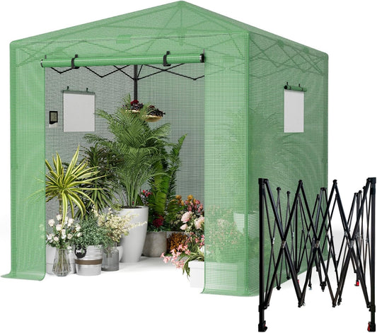 Pop Up Greenhouse 8x12FT, Pop Up Green House for Outdoors, Portable Greenhouses, Walk-in Greenhouses, Popup Greenhouse Kit, Easy Set Up
