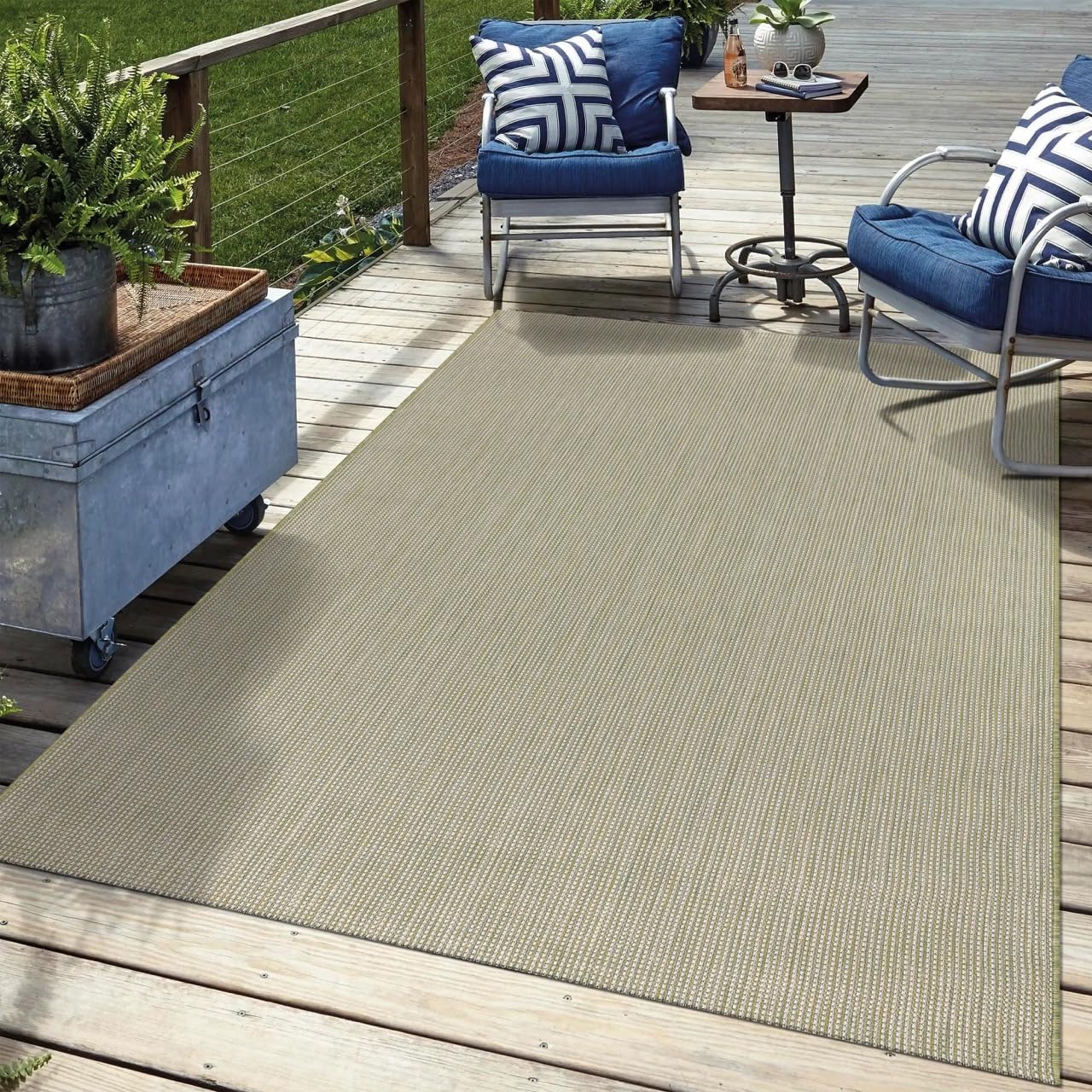 Keen Home Design Terrace Outdoor Area Rug - 10x14 Washable Indoor/Outdoor Rug for Patio, Kitchen, Balcony, Beach, Garden, Deck and Porch, Size: 10'x14'