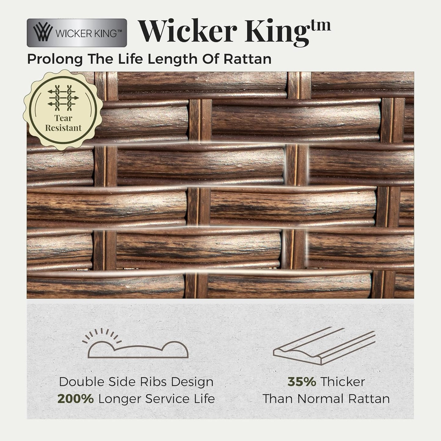 Patio Furniture Sofa, 3-Seat Patio Sofa Steel Frame Outdoor Sectional Couch with Deep Seating and 5.75” Cushions for Lawn Backyard Porch Deck, Red