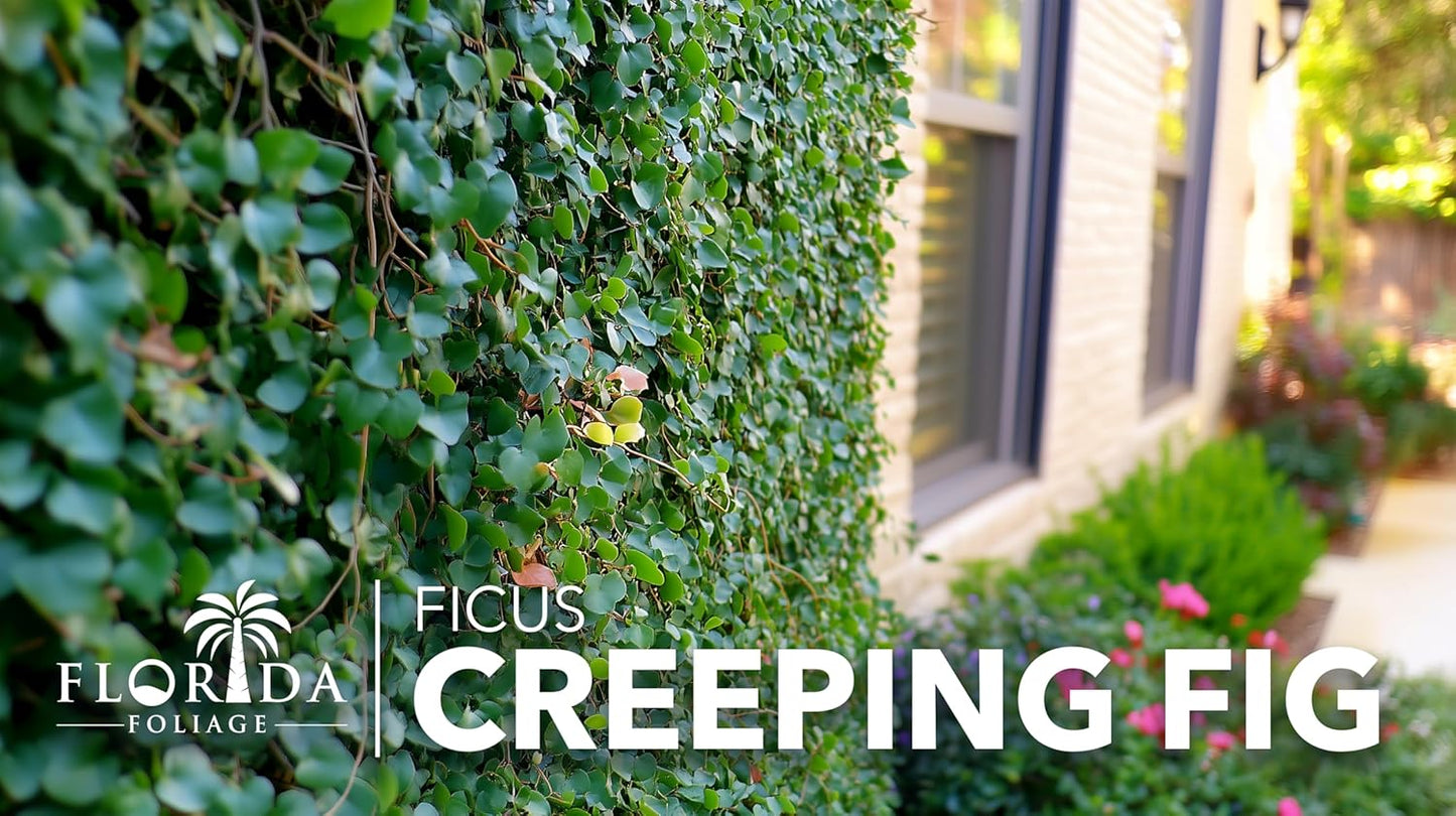 Creeping Fig Vine | 60 Live Plants | Ficus Pumila | Fast-Growing Ground Cover | Evergreen Climbing Vine for Walls & Trellises