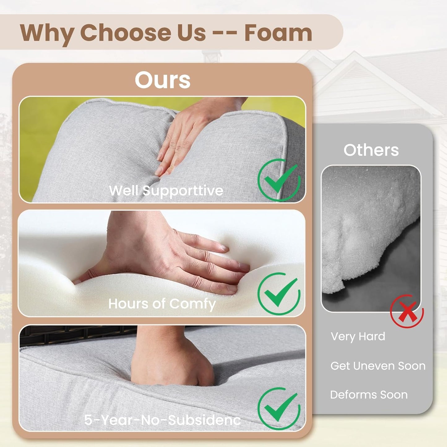 HOOOWOOO Patio Furniture Set,3 Pieces Outdoor Conversation Set,All Weather Wicker High Back Swivel Chairs Bistro Set with Side Table,Light Gray