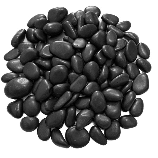 2lbs Black Natural Decorative River Rocks– 1-2 Inch Polished Pebbles for Garden Landscaping, Indoor Home Décor, Outdoor Paving, Gravel Filler for Fish Tank, Stone for Painting