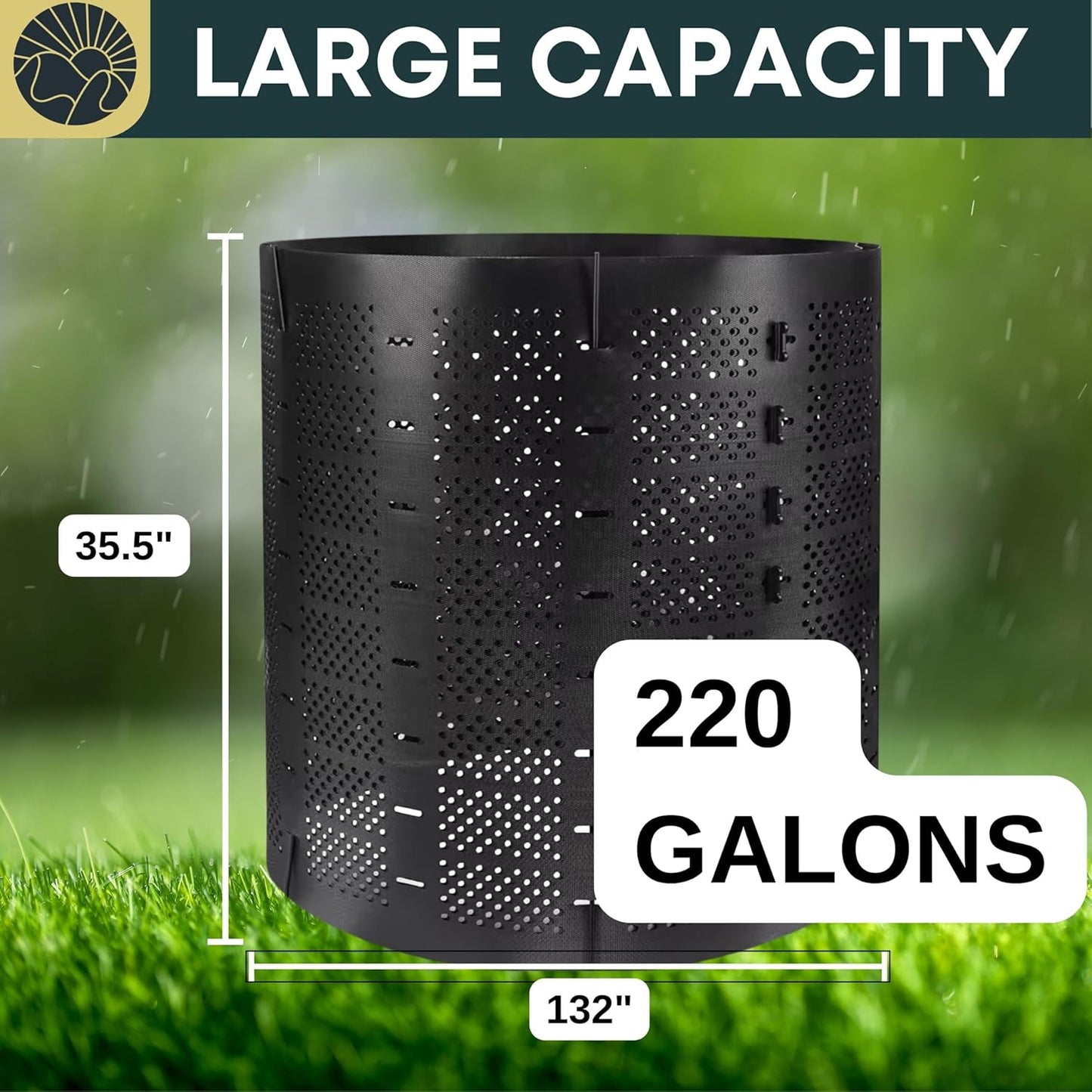 Compost Bins Outdoor Compost Bin Outdoor Composter Easy Assembling Large Capacity Yard Waste Bins Compost Bin Outside Outdoor Composting Bins