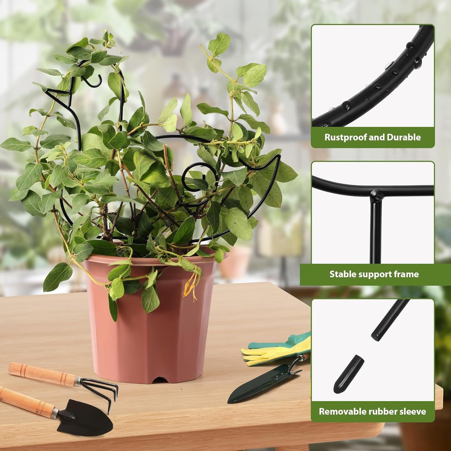 2 Pack Plant Trellis Indoor, 10.8" W x 13" H Small Trellis for Potted Plants, Decorative Trellis for Climbing Plants Indoor, Ideal for Vines on Tabletops, Balconies, Gardens and Lawns, Duck-Shaped