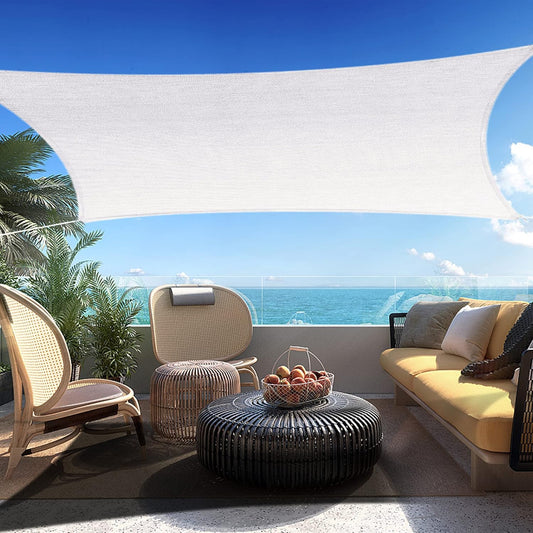 6' x 14' White Rectangle Sun Shade Sail SSP1212 Canopy Durable Fabric UV Block Awning,We Make Custom Orders