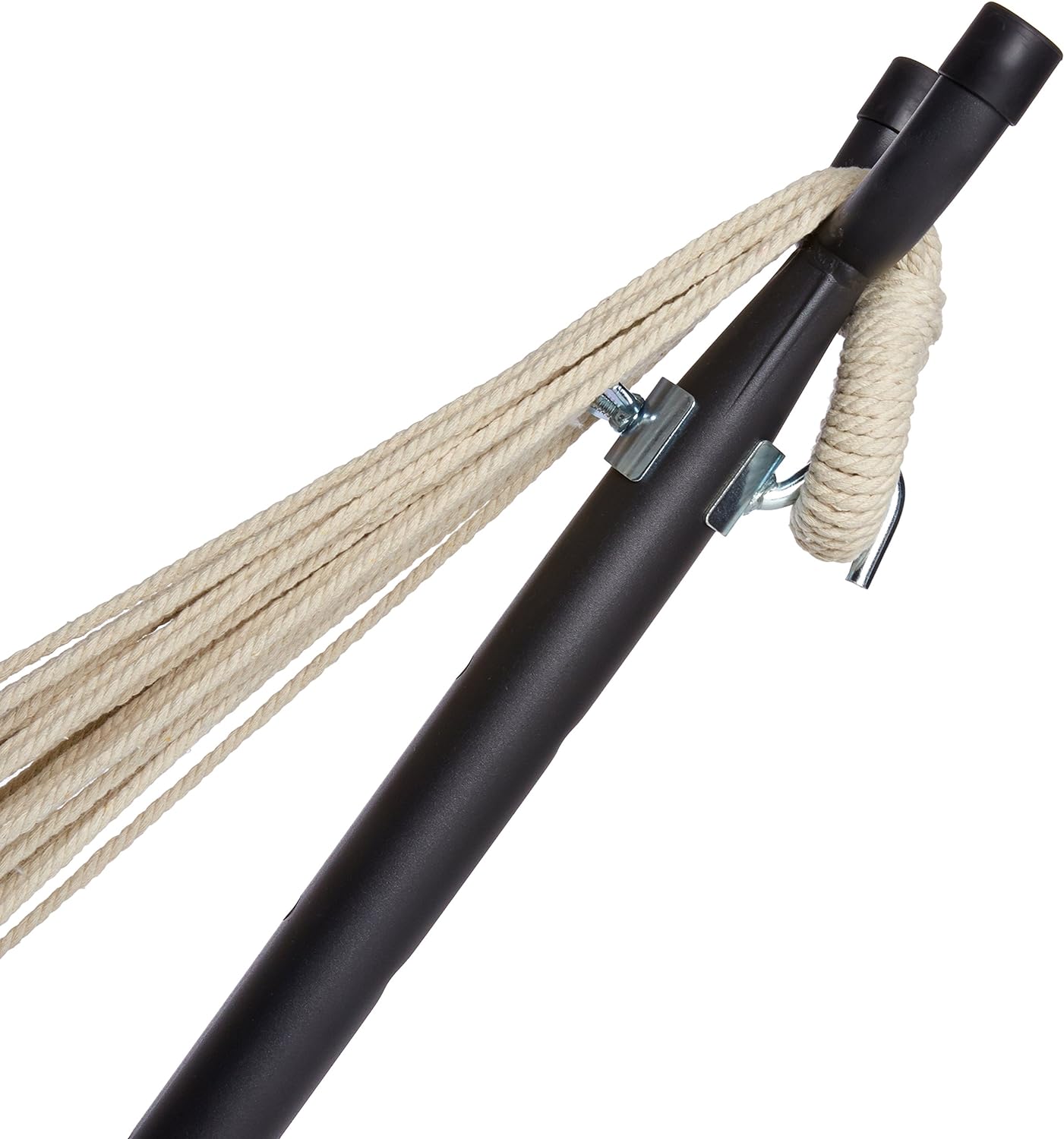 Amazon Basics Double 2 Person Heavy Duty Hammock with Space Saving Steel Stand and Carrying Case, 470lb Capacity, Multi Color, 118 x 46 x 39 inches