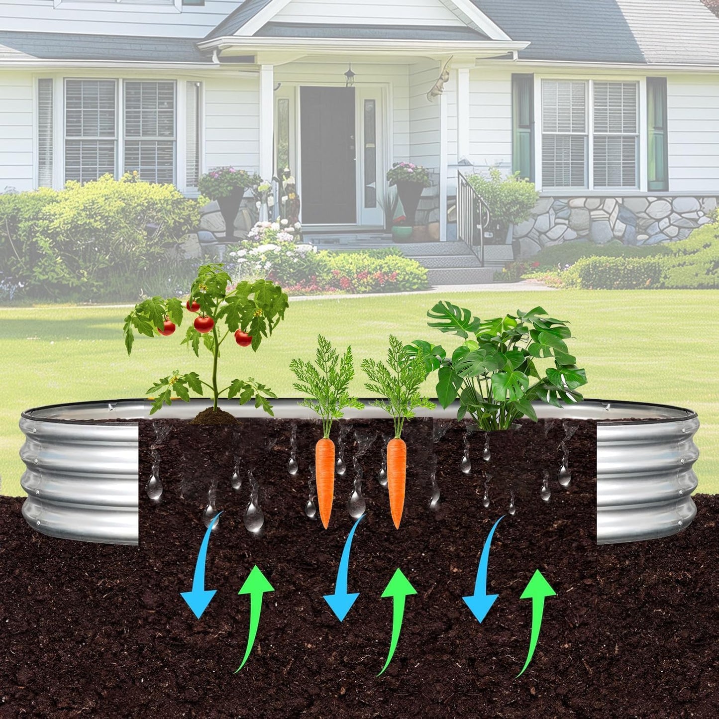 Raised Garden Bed, Raised Beds for Gardening Outdoor for Vegetables and Flowers Ground Planter Box, Galvanized Metal Planter Grow Garden Box,6x3x1ft