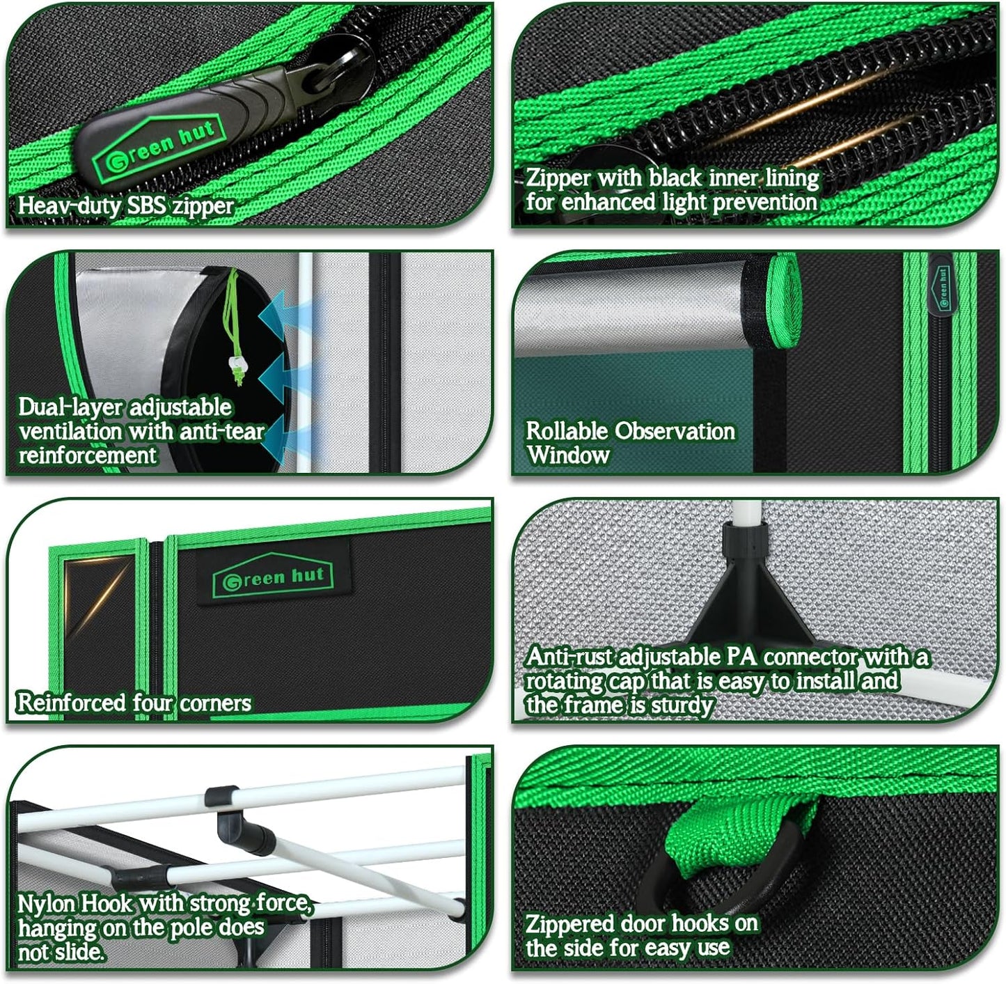 Grow Tent 32"x32"x63", High Reflective Mylar Dark Room with Observation Window, Removable Floor Tray and Tool Bag for Indoor Plant Growing 3x3