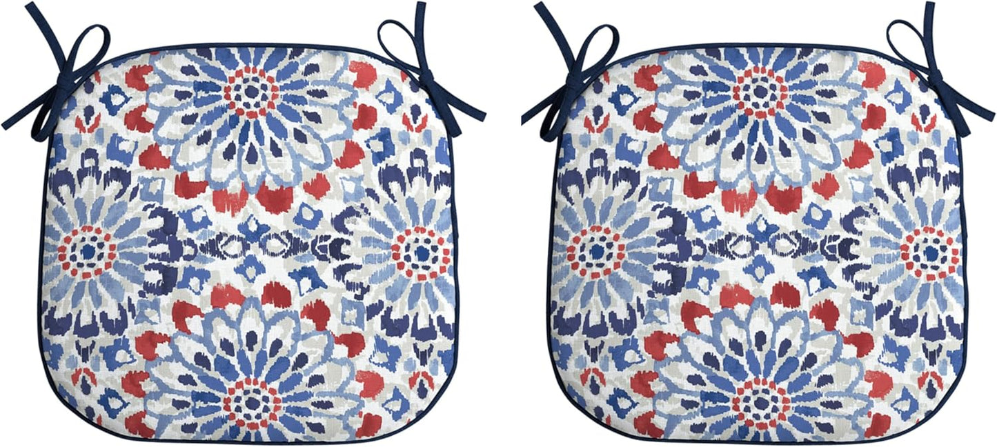 Arden Indoor/Outdoor Foam Seat Pad, 2 Pack, 17 x 16, Patio Cushion, Water Repellent, Fade Resistant, Foam Cushion Clark Blue