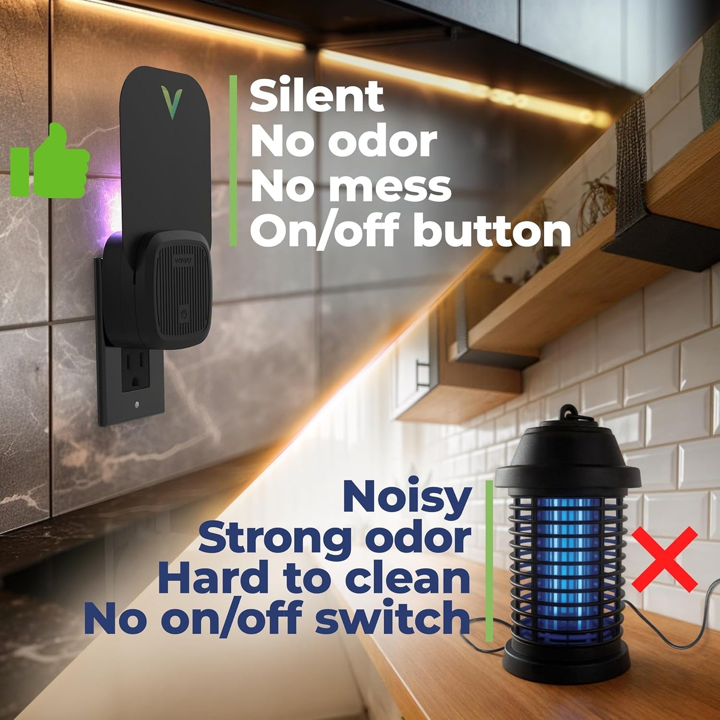 VEYOFLY Fly Trap Indoor, Fruit Fly Traps for Indoors, (2 Device + 6 Refills) Gnat Traps for House Indoor, Fly Catcher Indoor, Plug in Light Flying Insect Trap, Bug Light Killer, Fly Trap