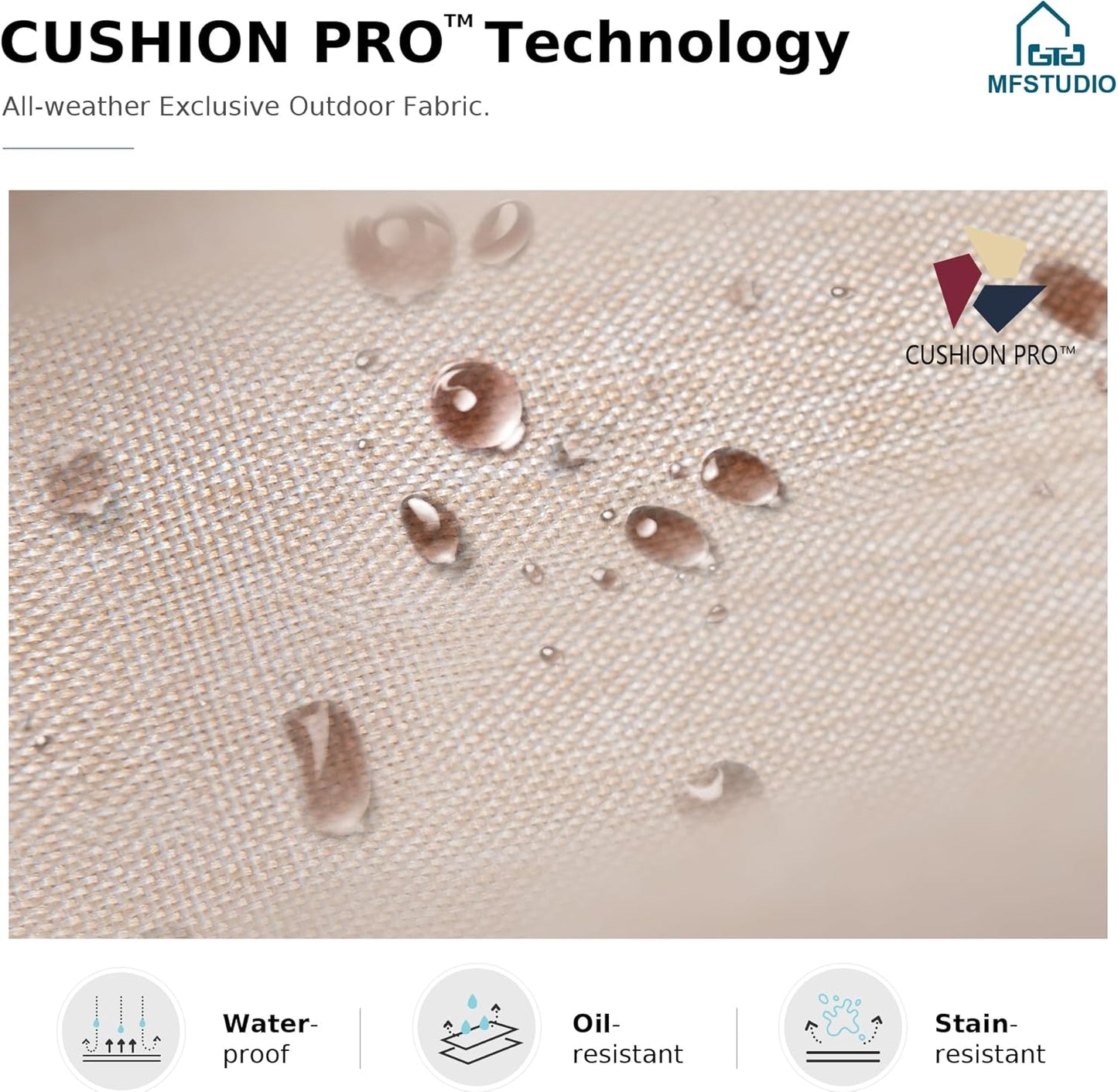 MFSTUDIO 7 Seats Metal Patio Furniture Sets, 6 Pieces Outdoor Sectional Sofa Conversation Set with 2 x Swivel Chairs, 2 x Fixed Chairs, 1 x 3-seat Sofa and 1 x 45 inches Rectangular Fire Pit Table