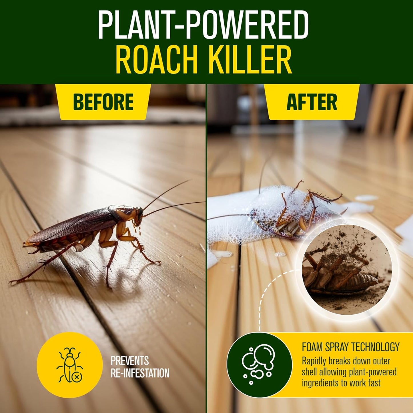 Green Guard Pest Control Spray - Indoor & Outdoor Killer of Ants, Roaches, Spiders & Other Crawling Insects, Safe Around Children & Pets, Plant-Based, Pleasant Scent (Cinnamon Might, 16oz)