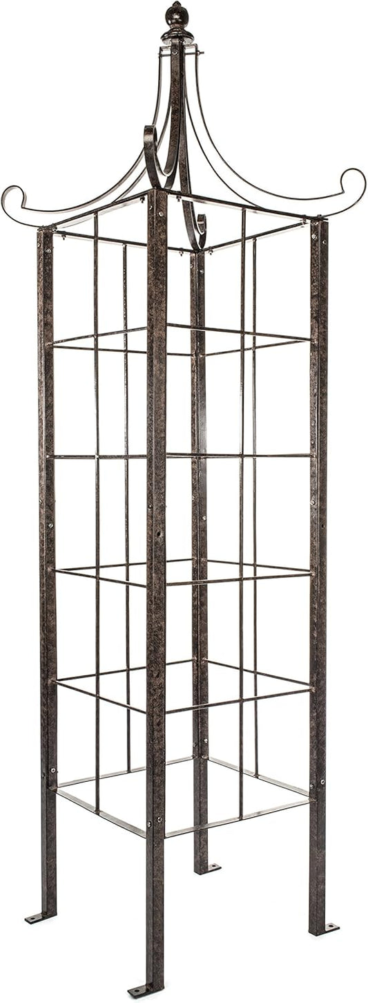 H Potter Trellis Obelisk for Climbing Plant Large Garden Wrought Iron Ornamental for Patio Deck