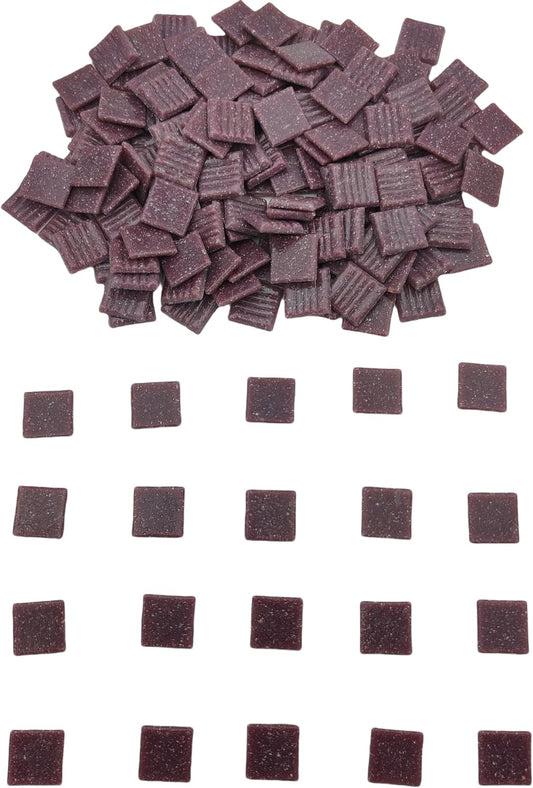 3/4 inch Quartz Glass Mosaic Tiles for Crafts, 1.1 LB, Square Mosaic Pieces for DIY Picture, Home Mosaic Decoration (Purple)