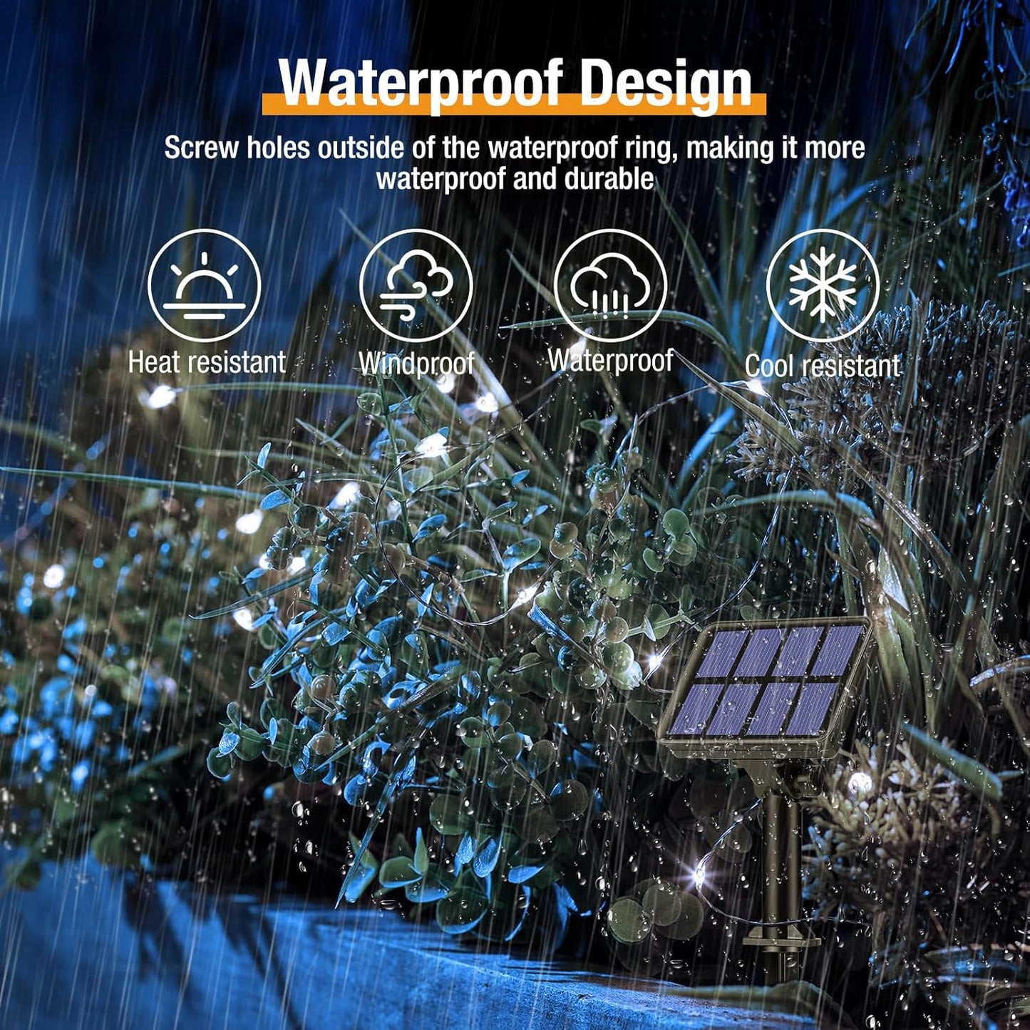 btfarm 4 Pack Solar String Lights Outdoor - 320LED 132FT Solar Fairy Lights Outside Waterproof 8 Modes, Copper Wire Twinkle Solar Powered Light for Garden Yard Tree Christmas Wedding Decor, Cool White