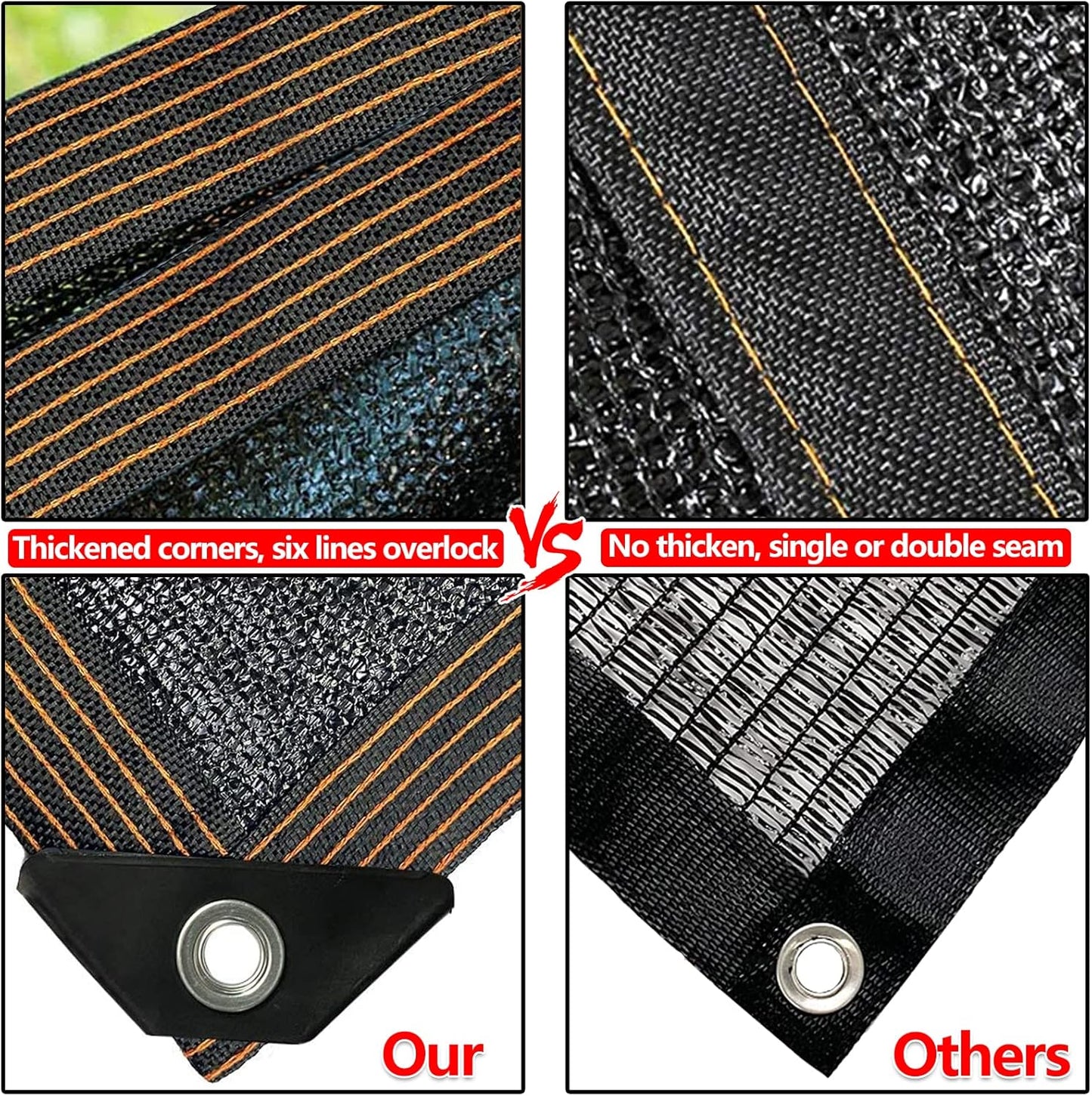 QLOFEI 4x16 FT Shade Cloth with Grommets, 90% Sun Shades Outdoor Patio Mesh Tarp, Easier to Hang Sun Protection Neting Cover -for Garden Greenhouse Pergola Lawn Kennel Chicken Coop