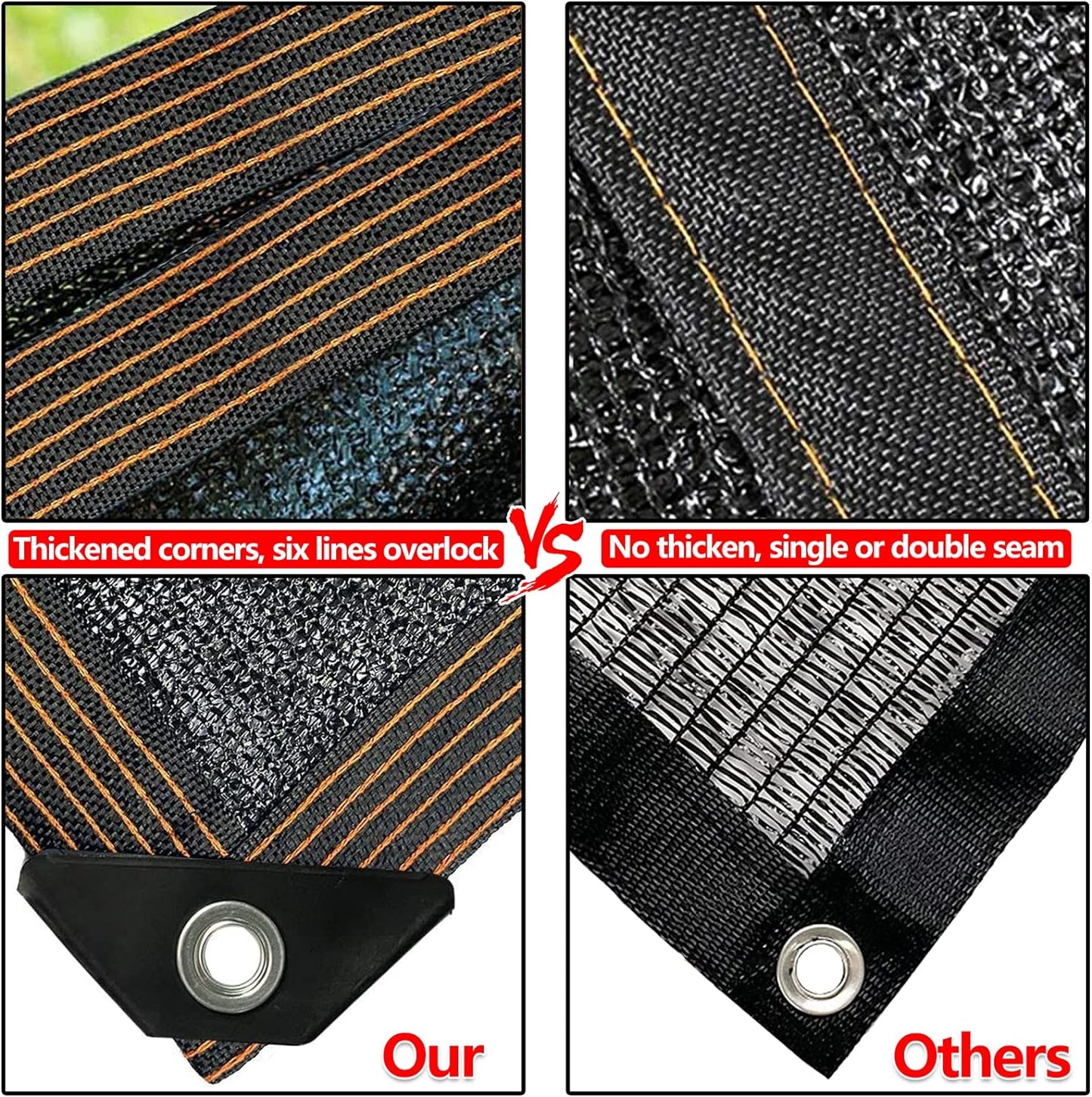 Shade Cloth for Plants Greenhouse, 80-90% Sunblock Shade Sails for Outdoor Garden Pergola Patio Lawn, Sun Protection Screens for Kennel Chicken Coop Easier to Hang Neting Cover, 5x12 FT