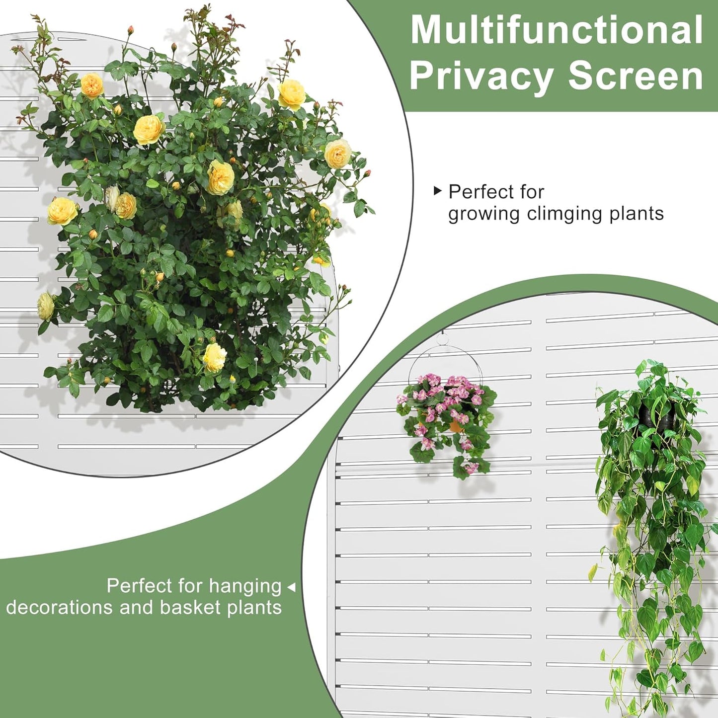 Casaphoria Metal Raised Garden Bed with Trellis and Wheels, 72"x47"x16" Arched Planter Box for Climbing Plants, Vegetables & Vines, Features Drainage Holes and Privacy Screen (White-Louvered)