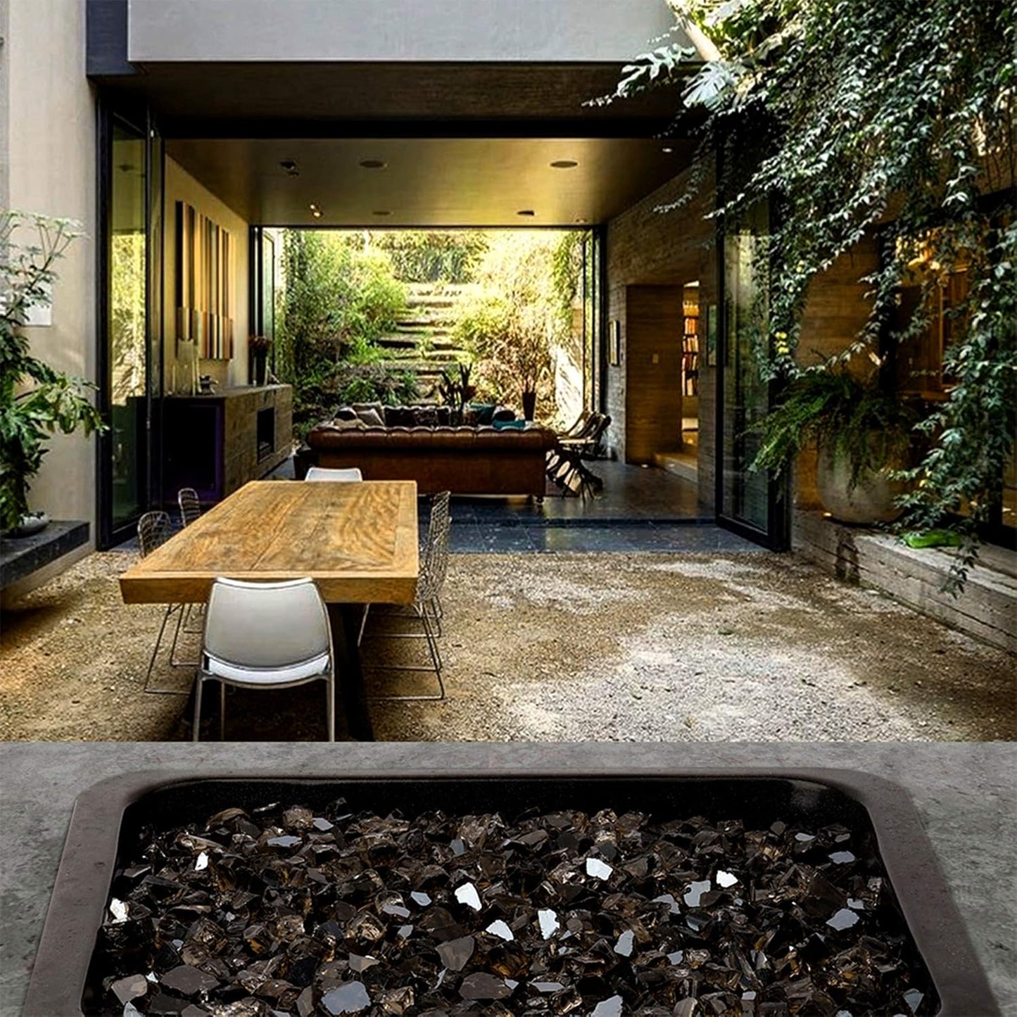 Mr. Fireglass 10 Pounds Fire Glass - 1/2 Inch High Luster Reflective Tempered Glass Rocks for Fireplace Fire Pit Table and Landscaping, Bronze