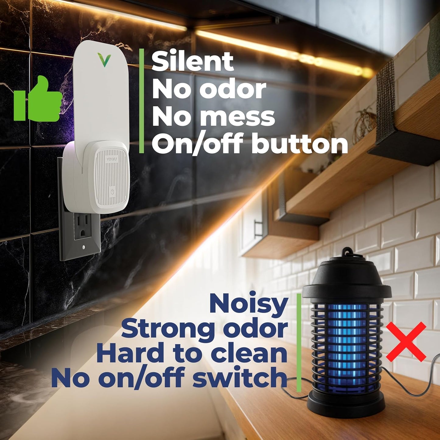 VEYOFLY Fly Trap Indoor, Fruit Fly Traps for Indoors, (1 Device + 3 Refills) Gnat Traps for House Indoor, Fly Catcher Indoor, Plug in Light Flying Insect Trap, Bug Light Killer, Fly Trap