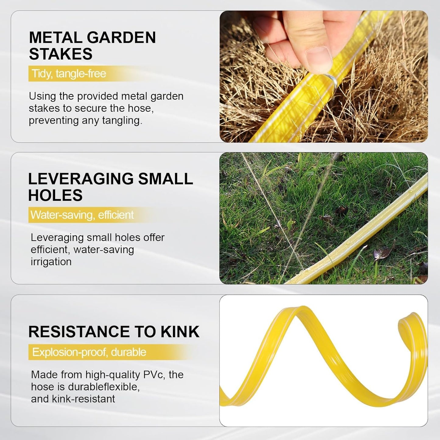 6-Pack Sprinkler Hose with Holes 25 ft – Flexible Sprinkler Soaker Hose for Lawn & Garden, 150 ft Total Drip Irrigation System – Yard Watering Solution, Durable & Easy to Use